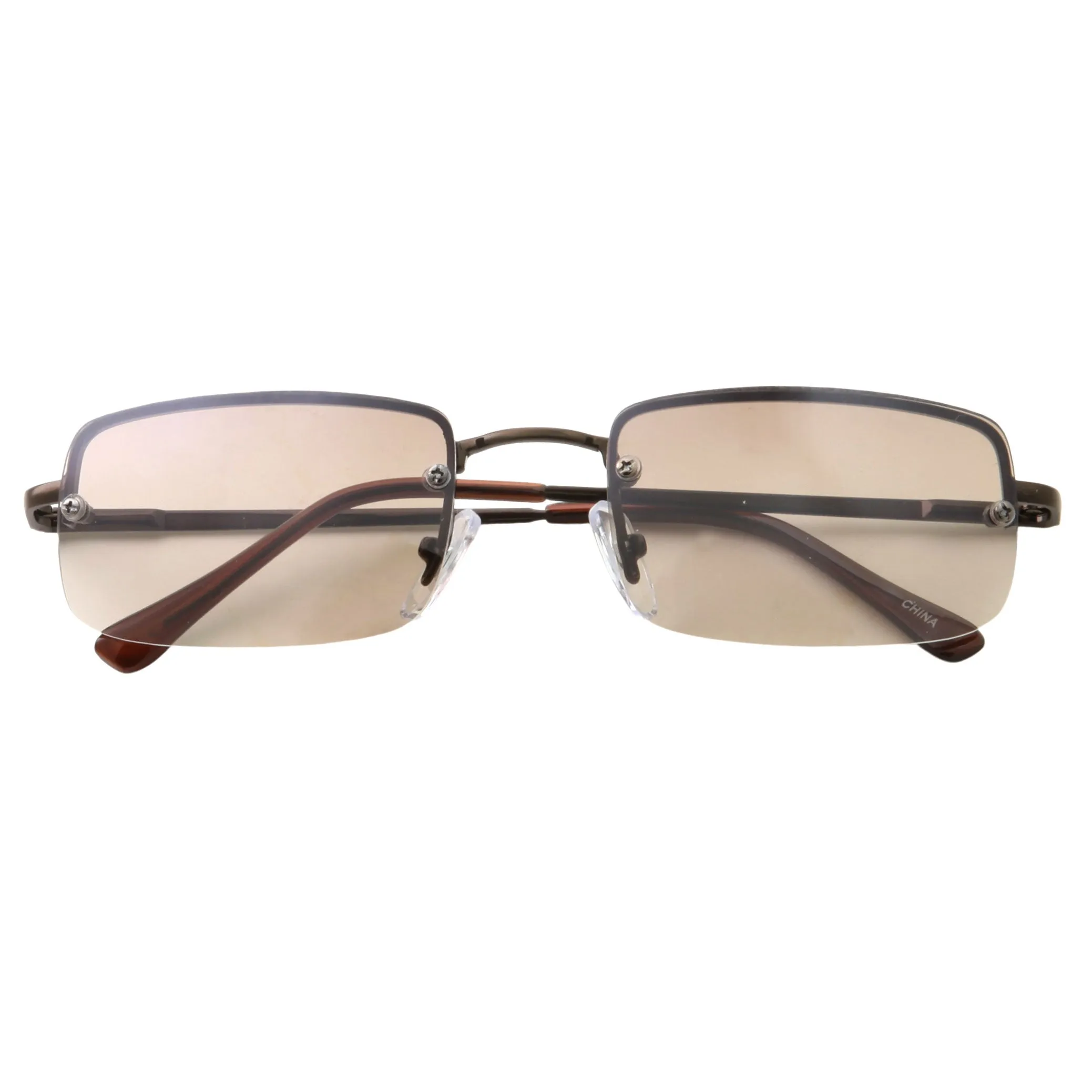grinderPUNCH Small Slim 90's Popular Nineties Rectangular Sunglasses Rimless Eyewear