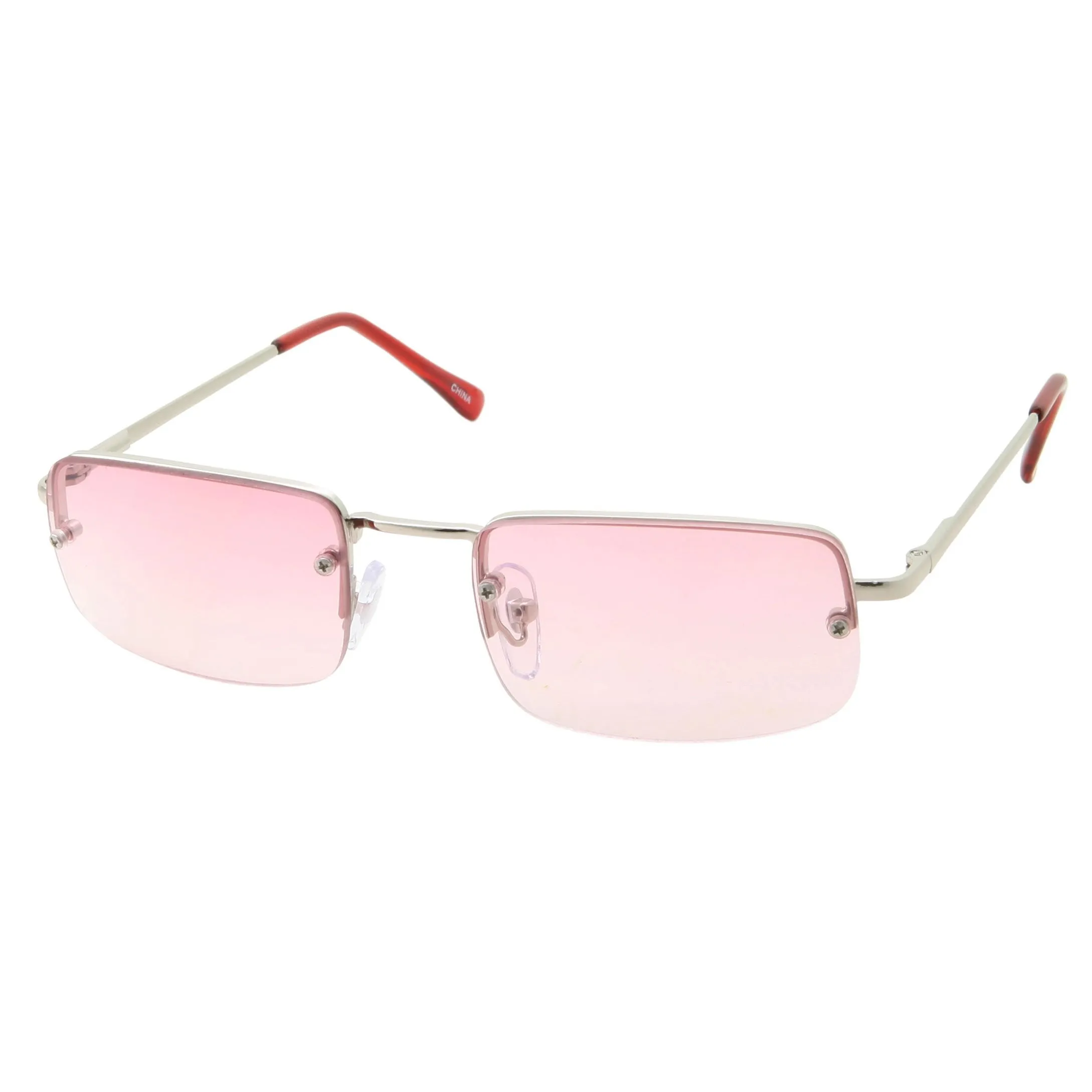 grinderPUNCH Small Slim 90's Popular Nineties Rectangular Sunglasses Rimless Eyewear