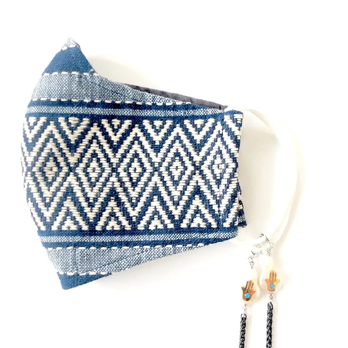 H'MONG Embroidered Denim Face Mask