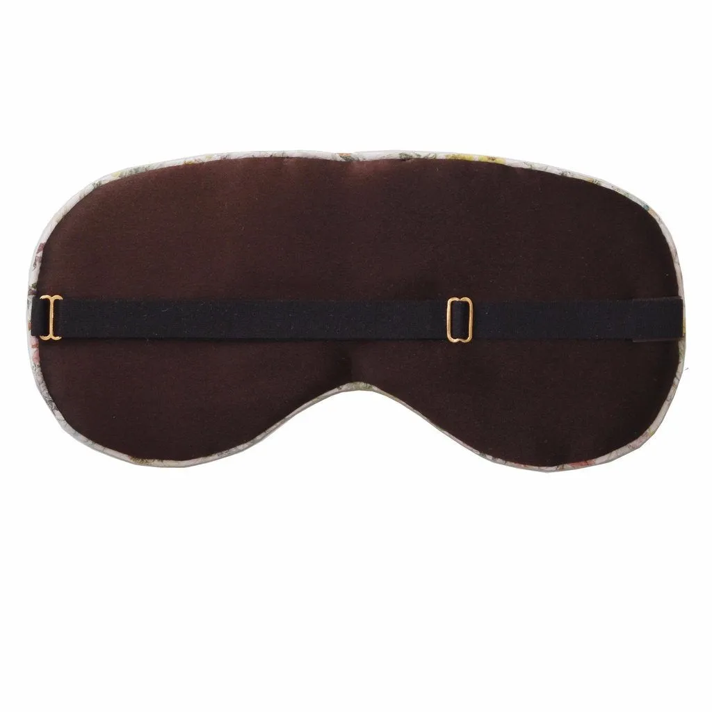 Hypnos Sleep Mask in Peacock Silk Charmeuse with Sapphire Trim