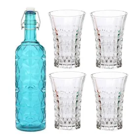Ivor 1000 ML Water Bottle With 250 ML Glass - Five Piece Set