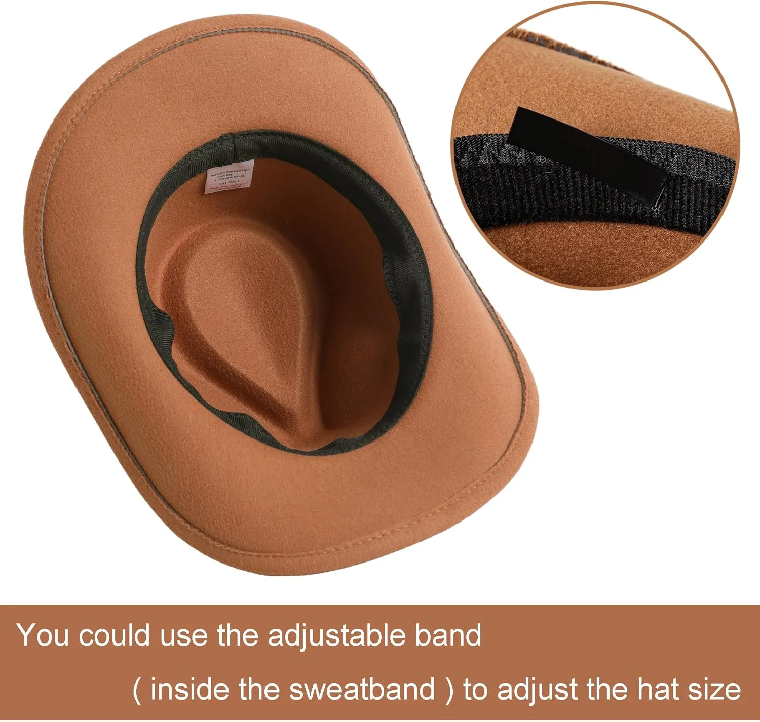 JOYEBUY Cowboy Hats for Kids Vintage Wide Brim Felt Cowboy Hat Girls Cowgirl Hat with Belt Buckle