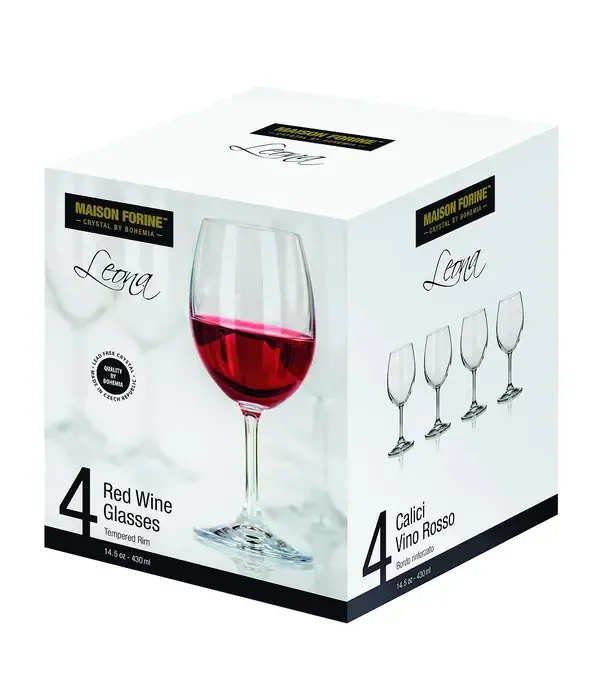 LAV Glass Wine Glasses 14.5oz 4pc