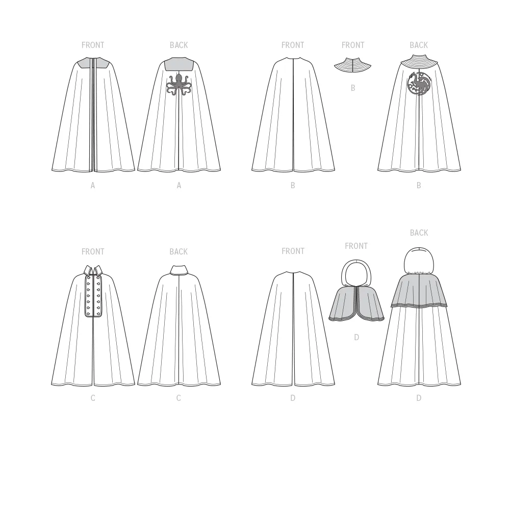 McCall's Sewing Pattern M8335 Men's and Misses' Costume Capes