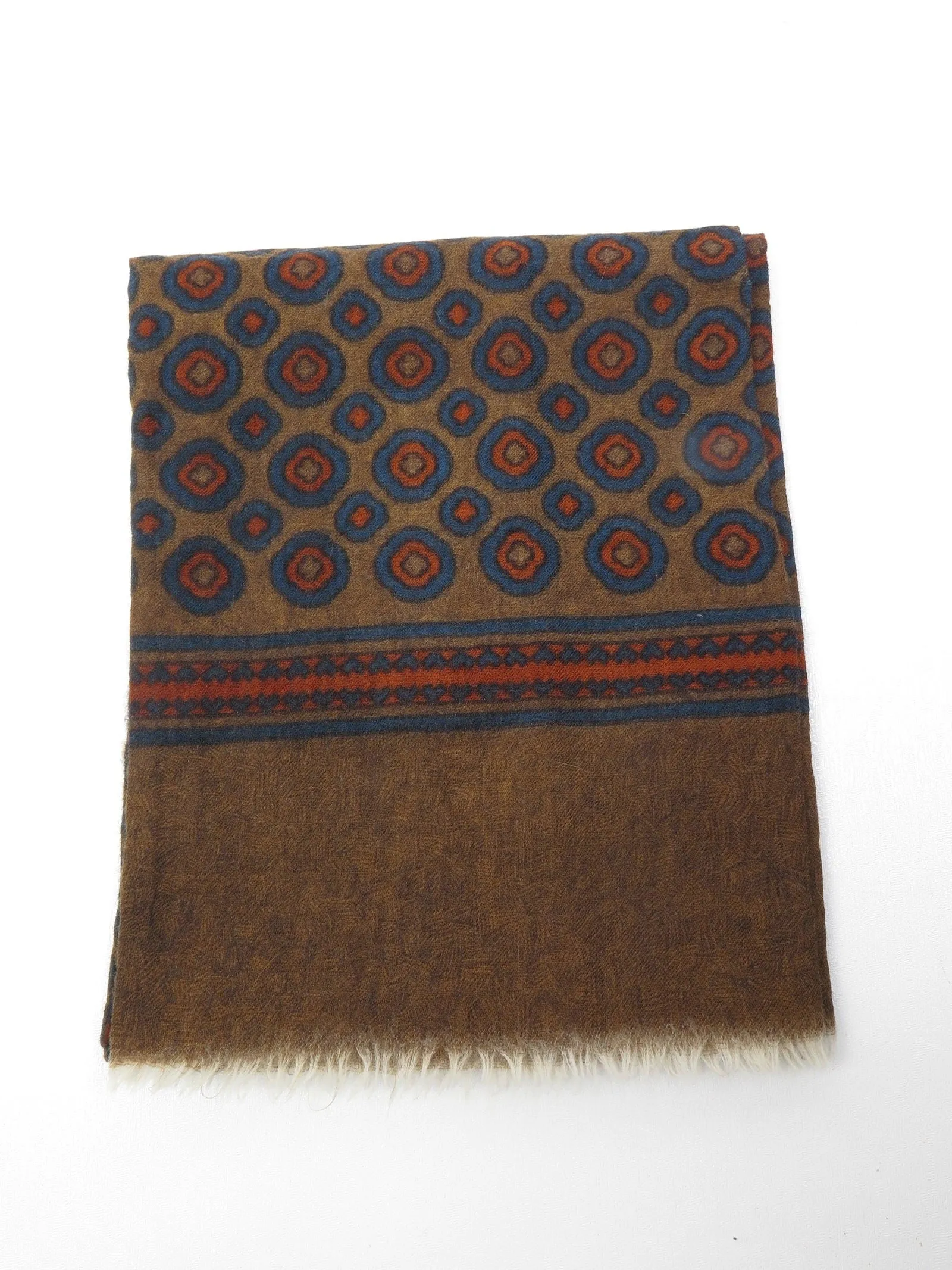 Mens Classic Vintage Green Printed Cravat Style Scarf
