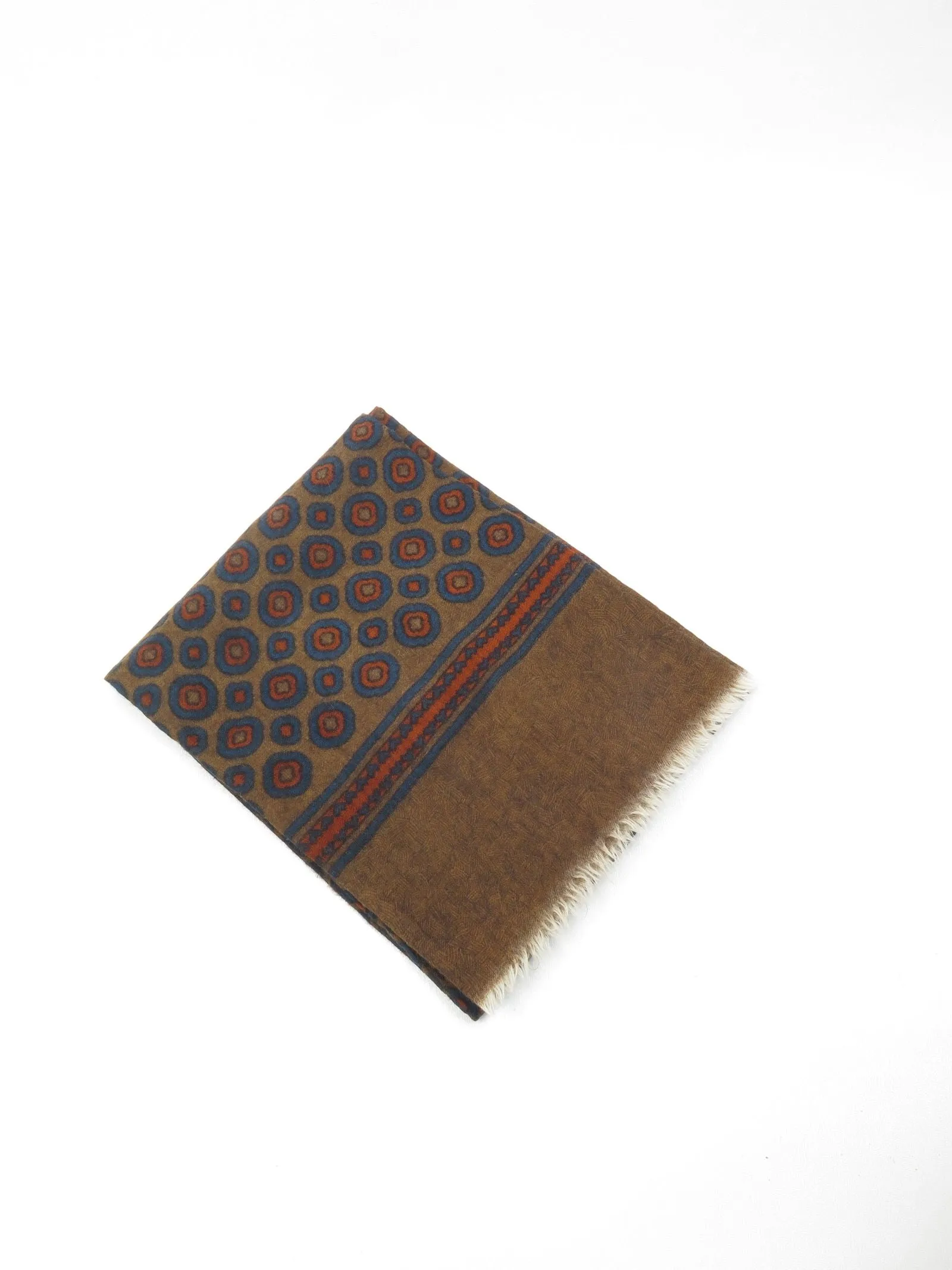Mens Classic Vintage Green Printed Cravat Style Scarf
