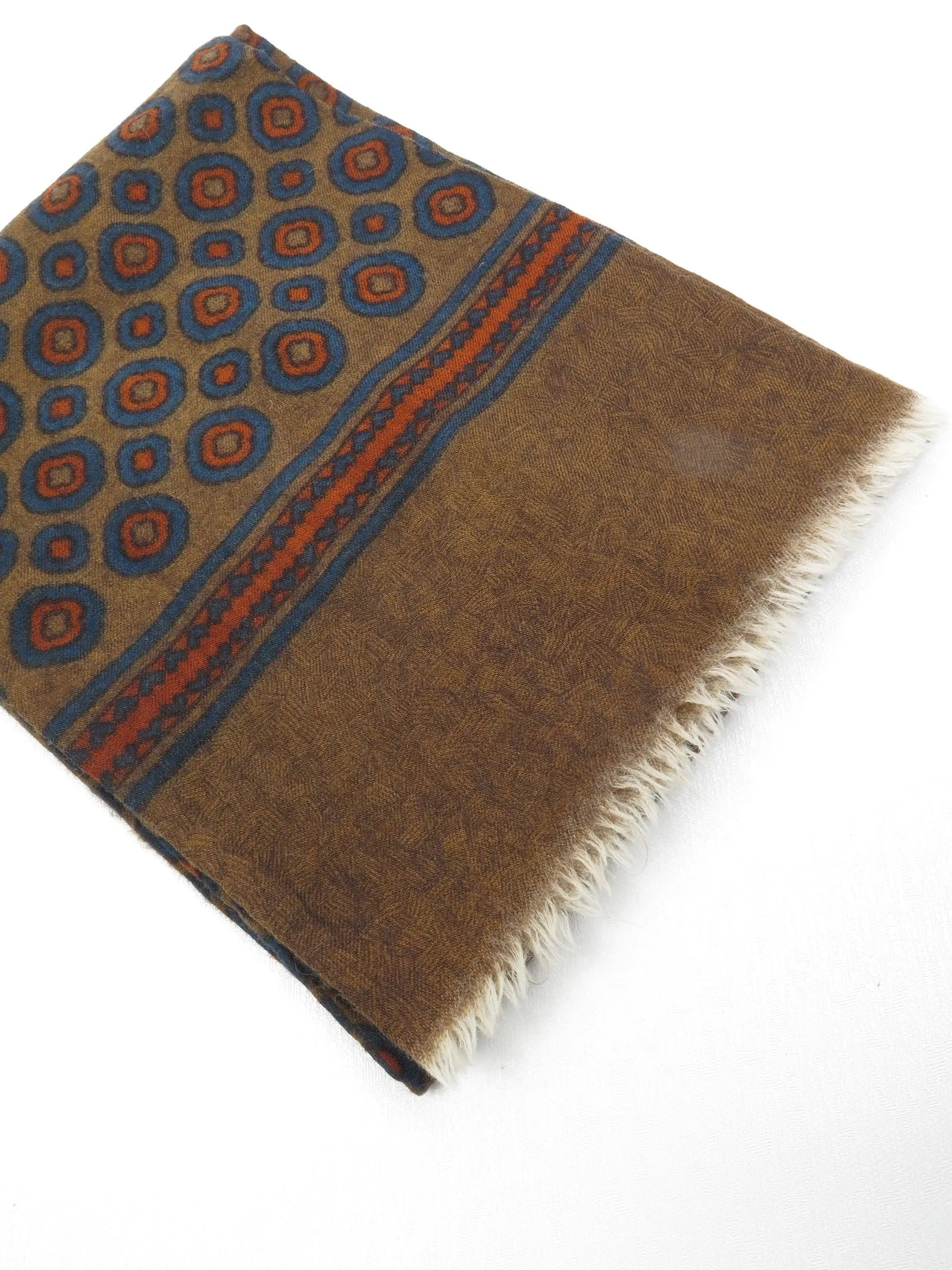 Mens Classic Vintage Green Printed Cravat Style Scarf