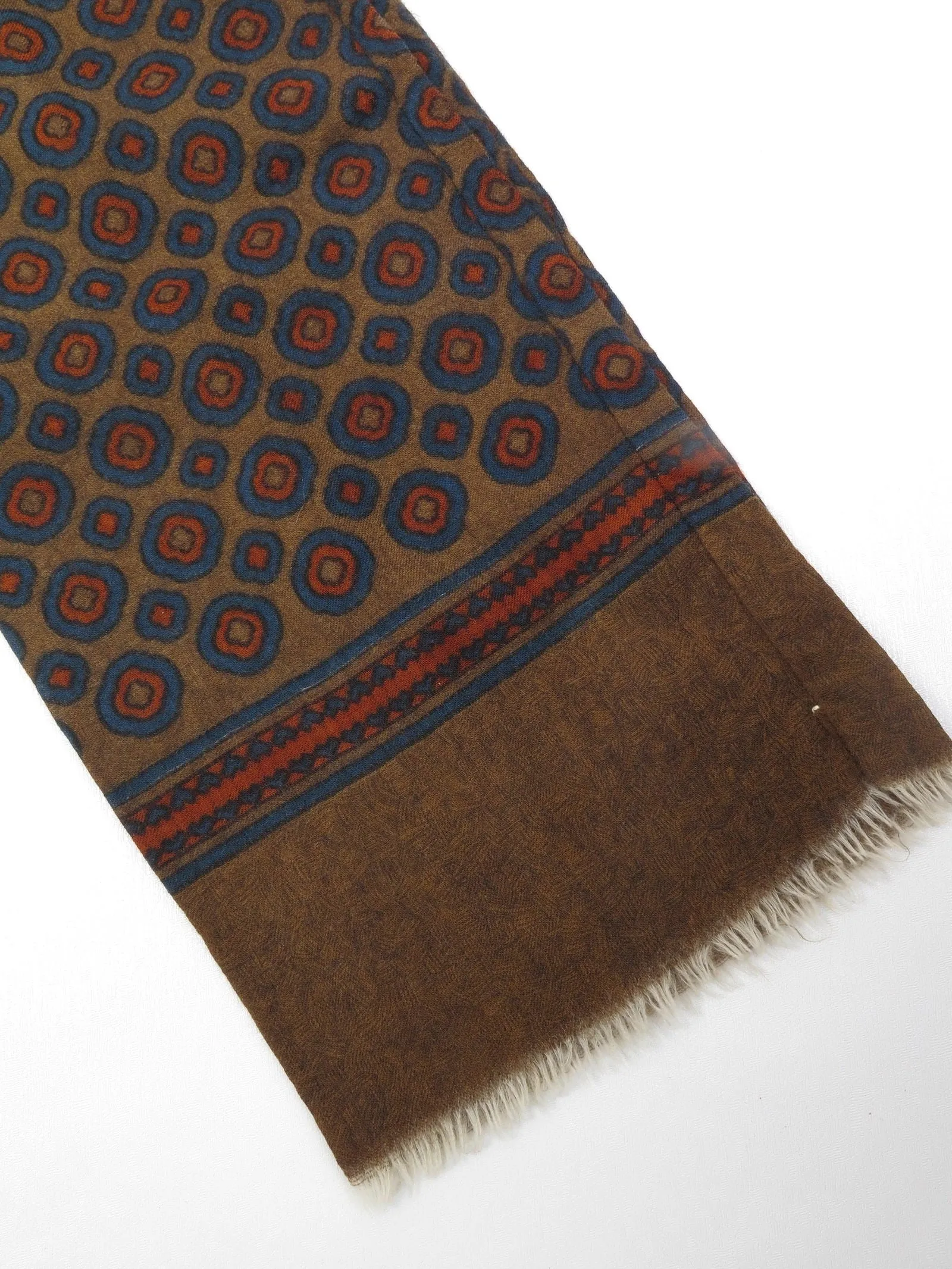 Mens Classic Vintage Green Printed Cravat Style Scarf