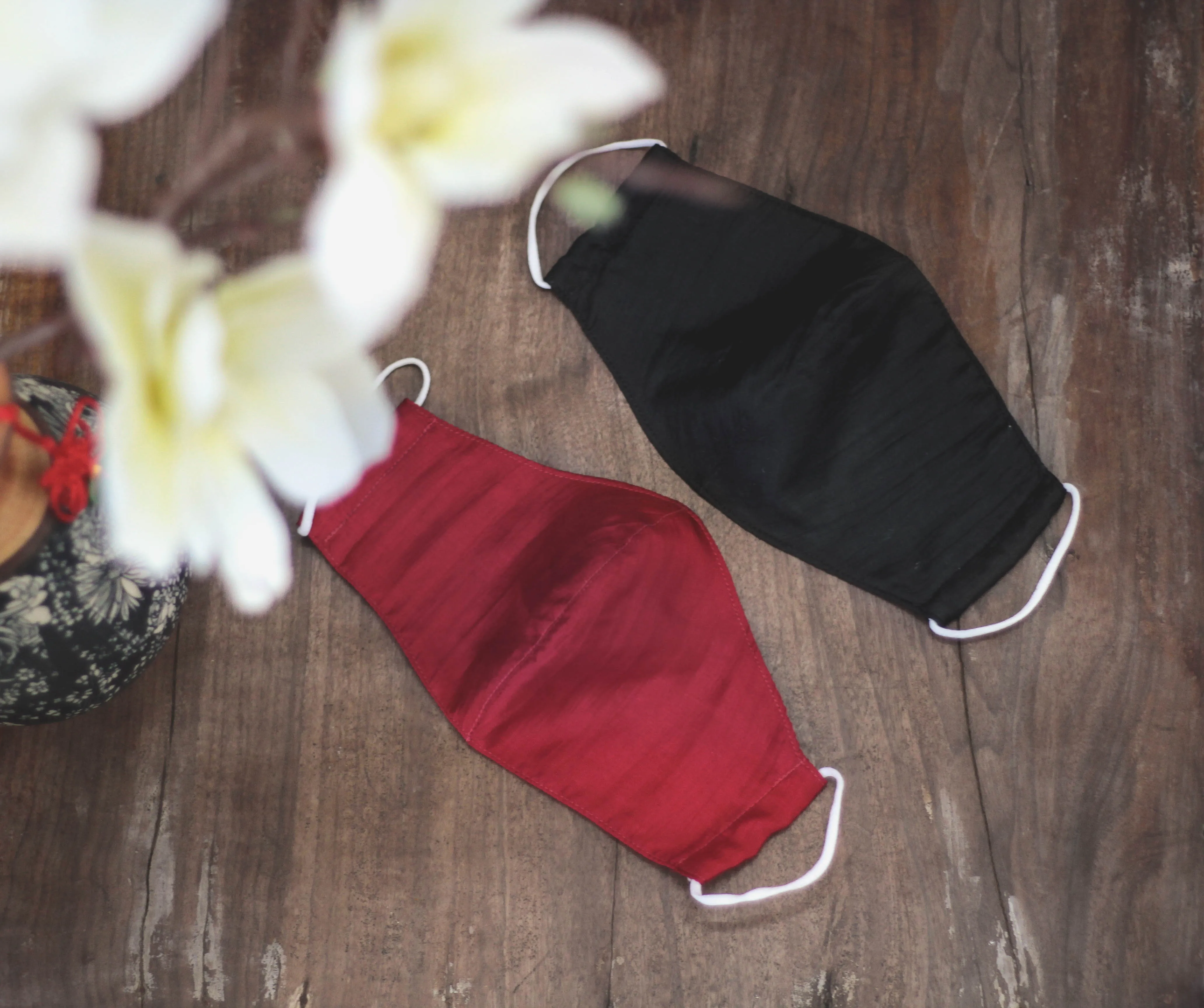 Mulberry Silk Face Mask|Adult Kids Size|Protective 3 layers|Reusable|Adjustable