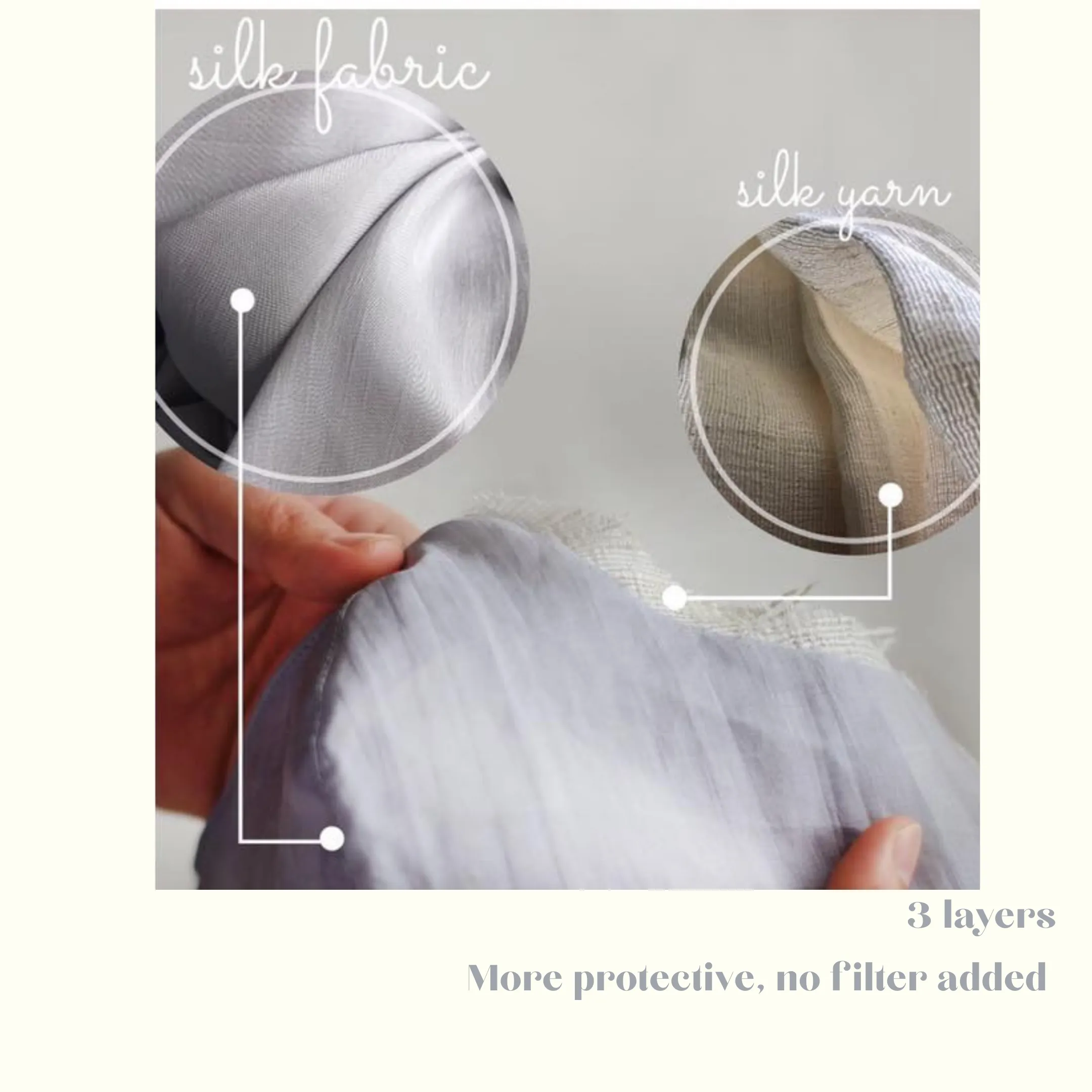 Mulberry Silk Face Mask|Adult Kids Size|Protective 3 layers|Reusable|Adjustable