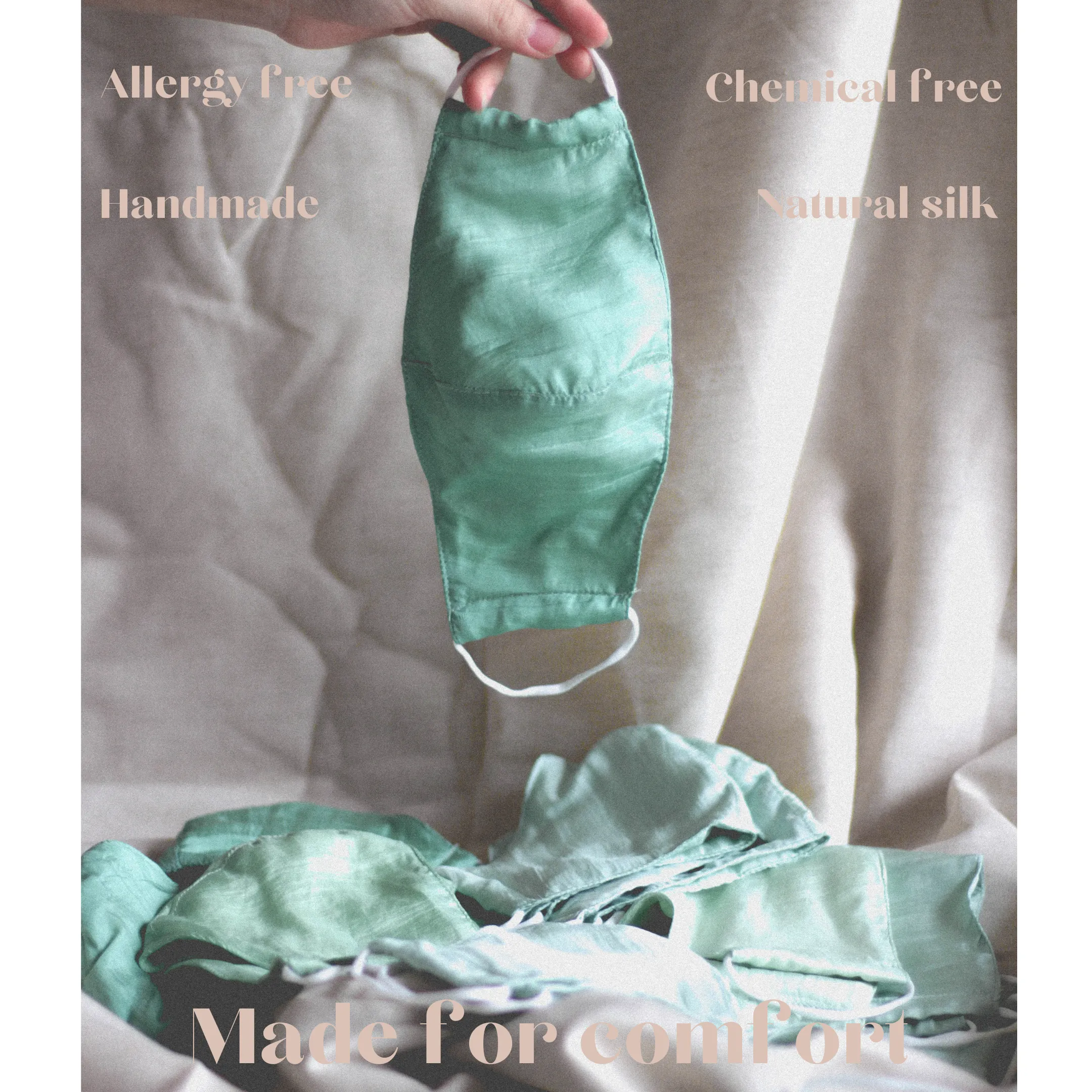 Mulberry Silk Face Mask|Adult Kids Size|Protective 3 layers|Reusable|Adjustable