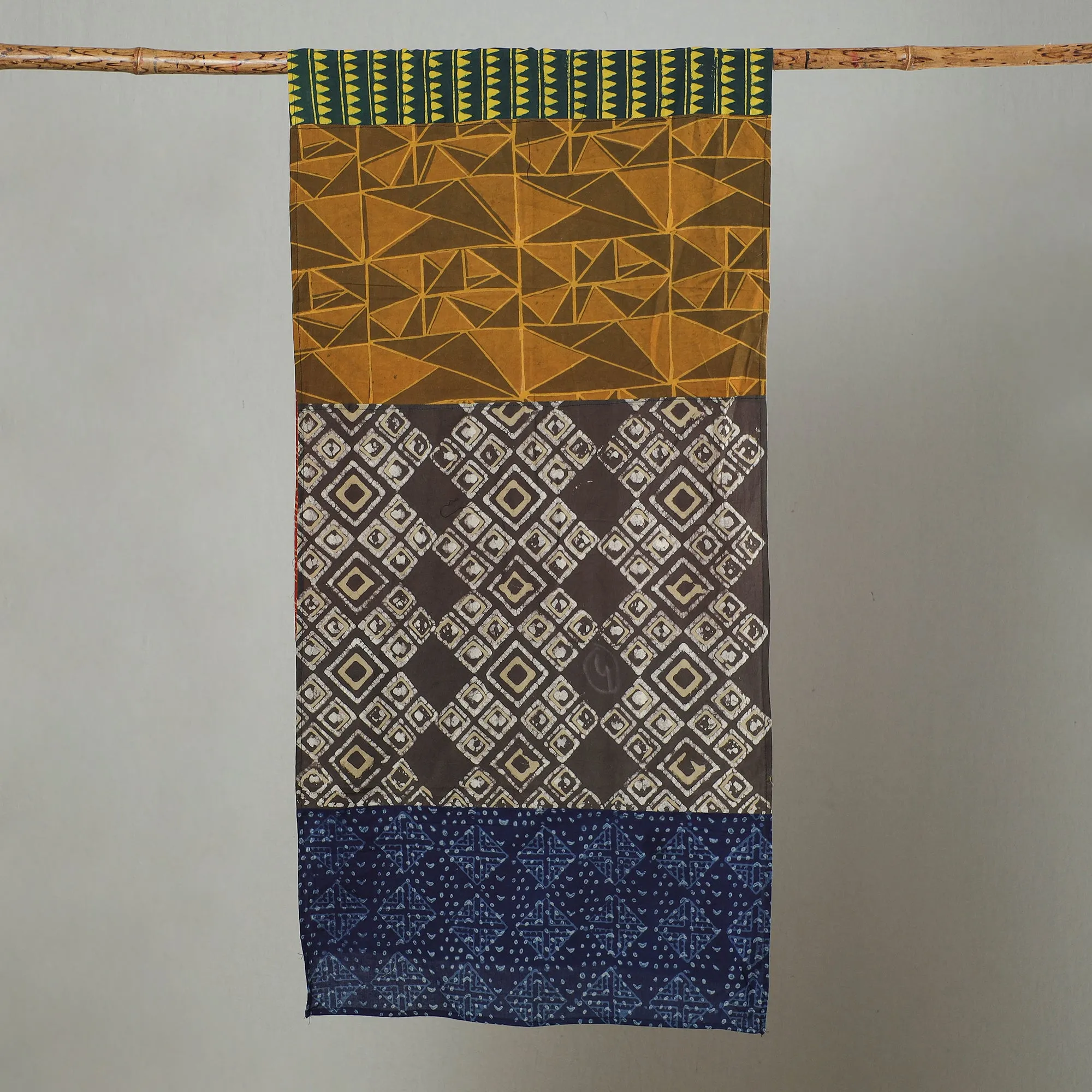 Multicolor - Patchwork Block Printed Cotton Stole 04