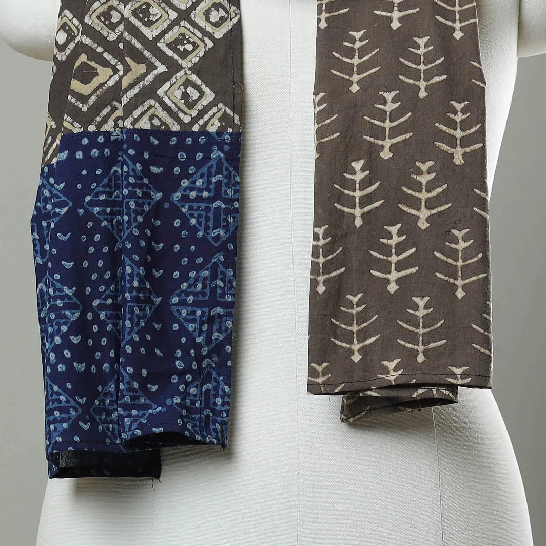 Multicolor - Patchwork Block Printed Cotton Stole 04
