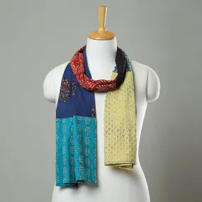 Multicolor - Patchwork Block Printed Cotton Stole 15