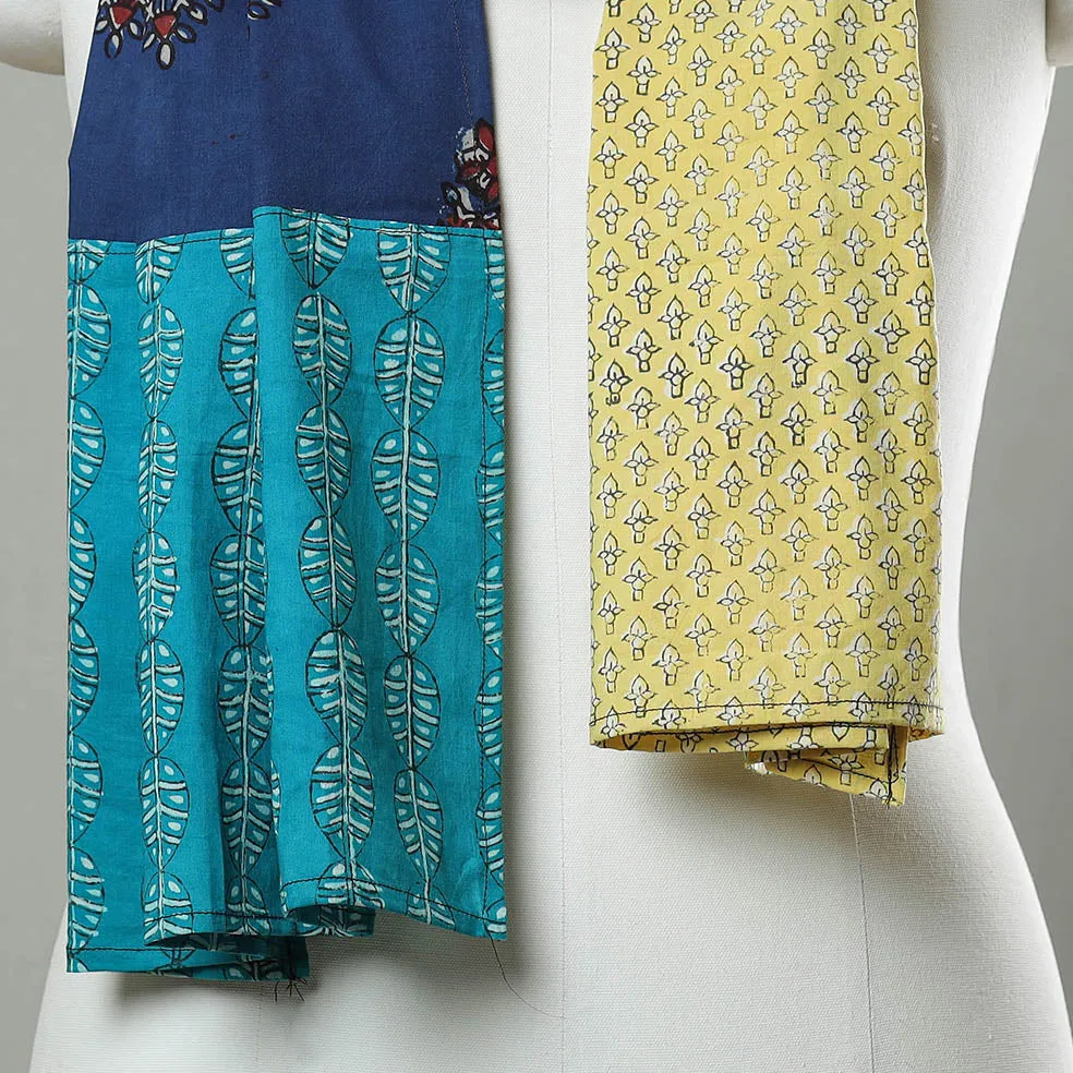 Multicolor - Patchwork Block Printed Cotton Stole 15