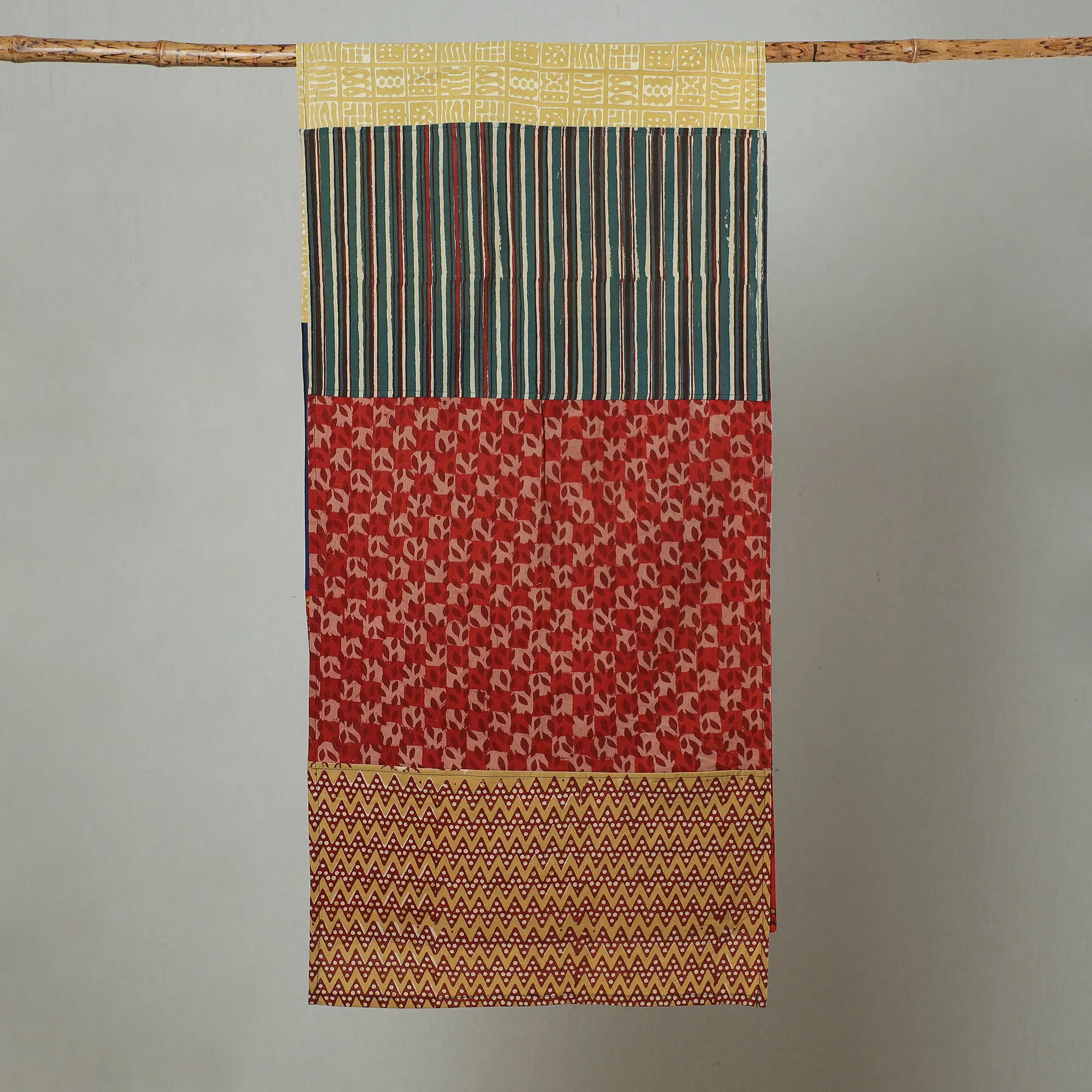 Multicolor - Patchwork Block Printed Cotton Stole 20