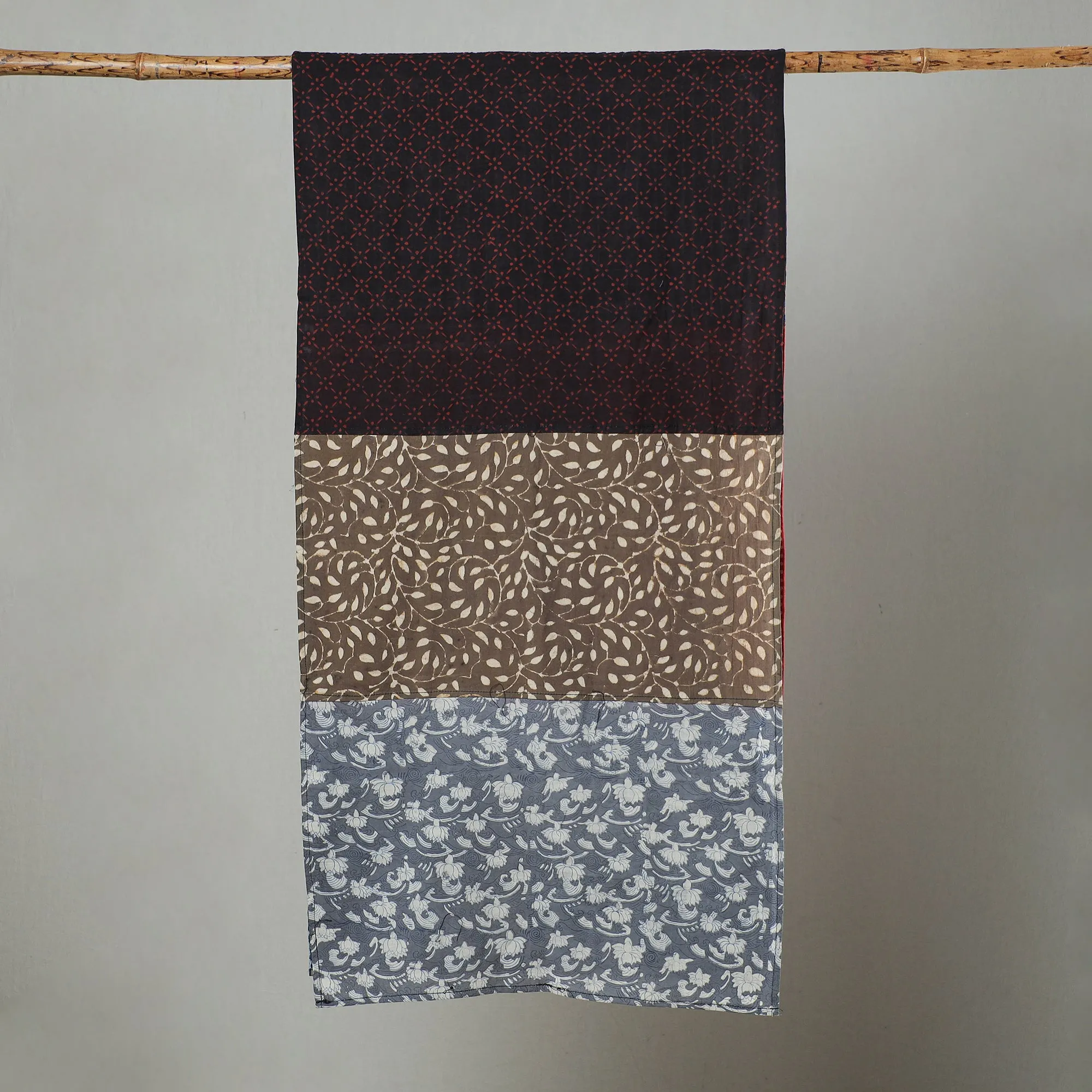 Multicolor - Patchwork Block Printed Cotton Stole 61