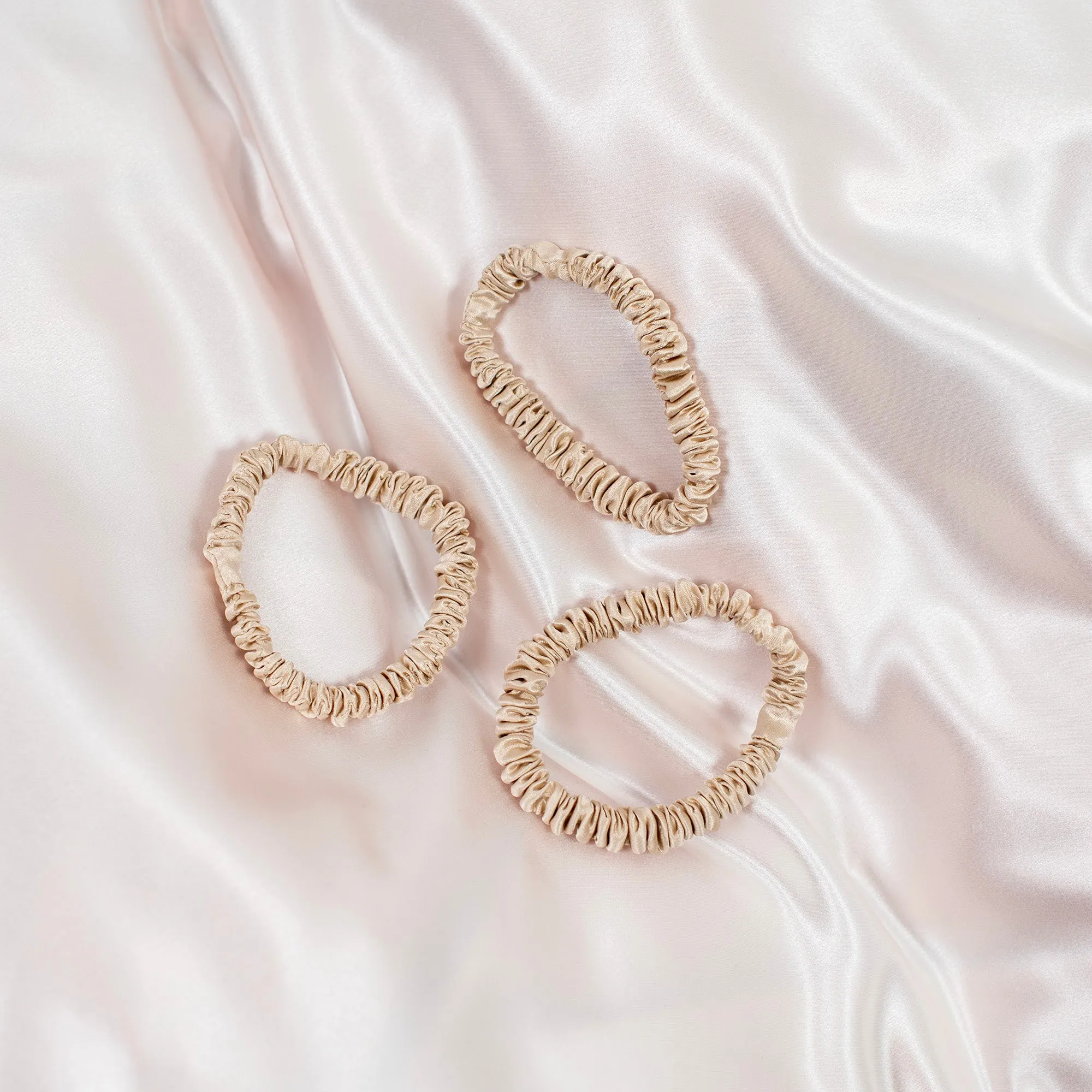 NEW! SILK MAGIC SLIM SCRUNCHIES TRIO - NUDE