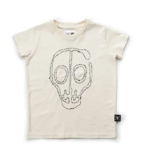 Nununu Kids EMBROIDERED SKULL MASK T-shirt in White