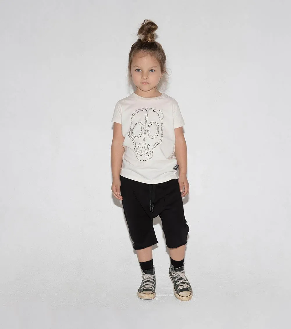 Nununu Kids EMBROIDERED SKULL MASK T-shirt in White