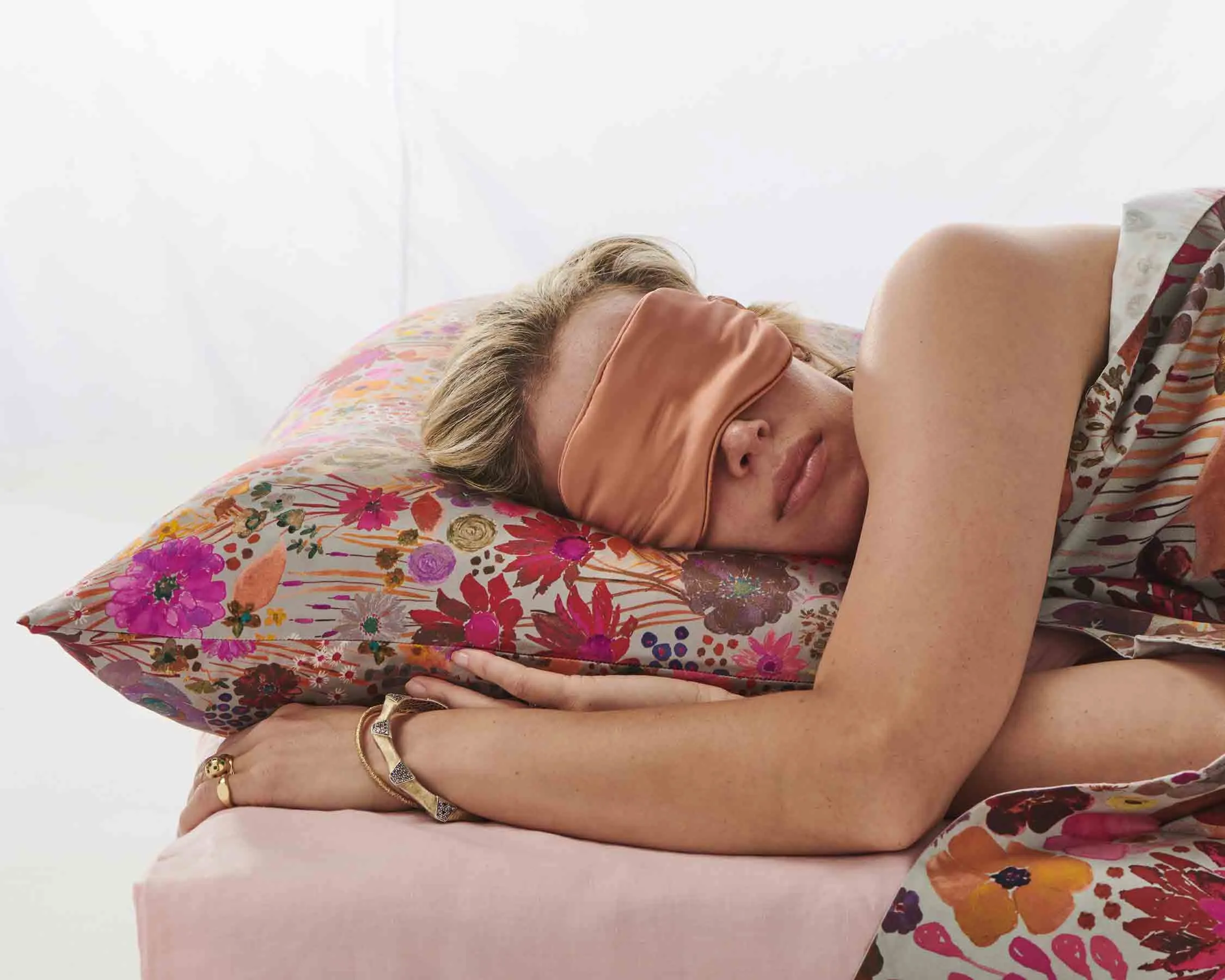 Pink Champagne Silk Eye Mask