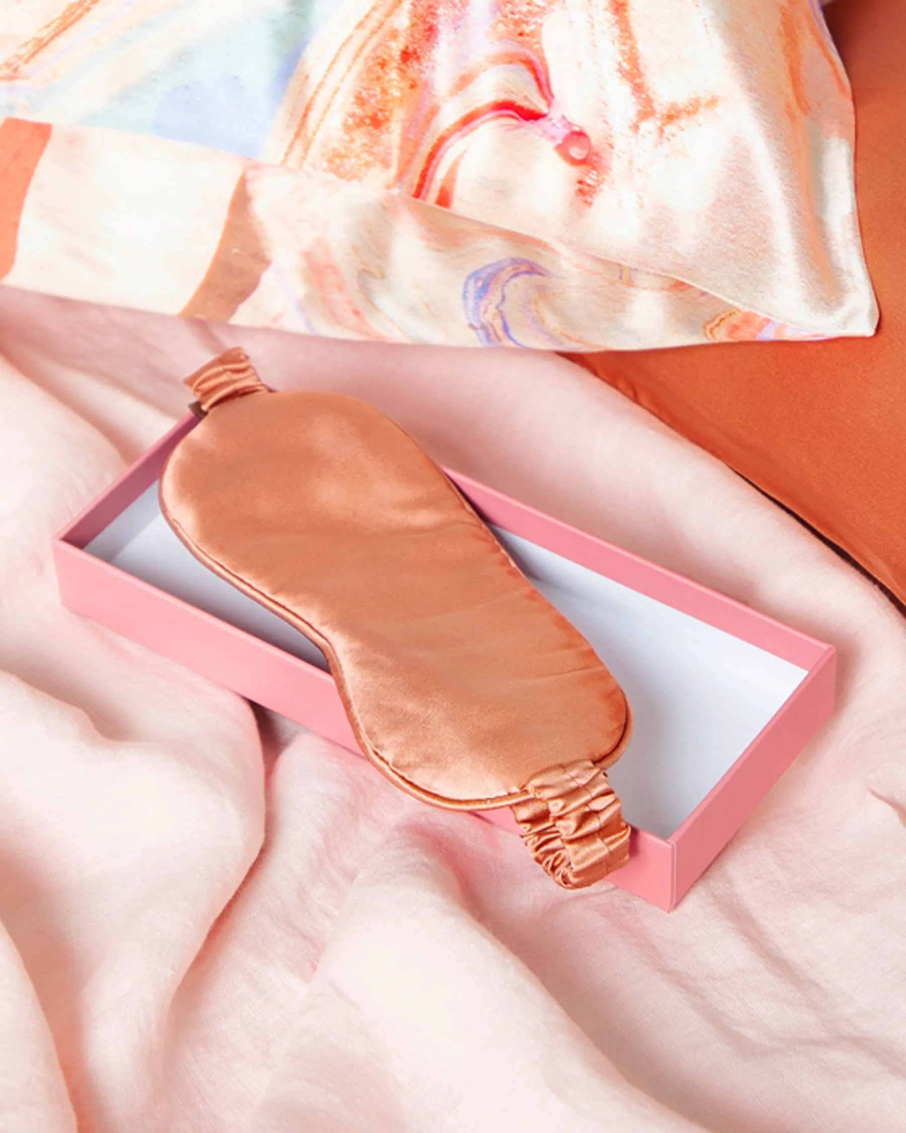 Pink Champagne Silk Eye Mask