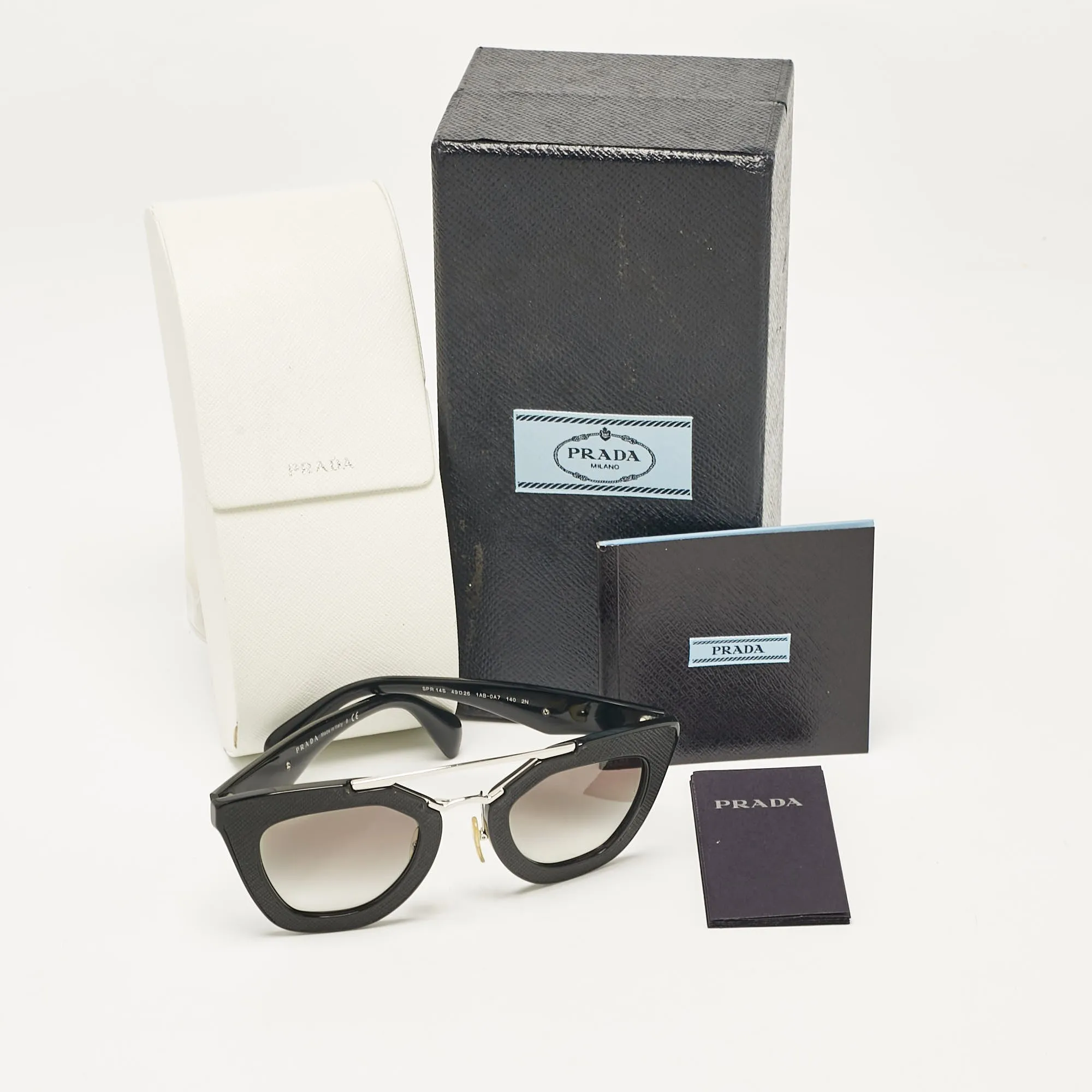 Prada Black Gradient Spr14S Cat Eye Sunglasses