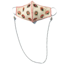 PRIYA Embroidered Flowers Embellished Face Mask