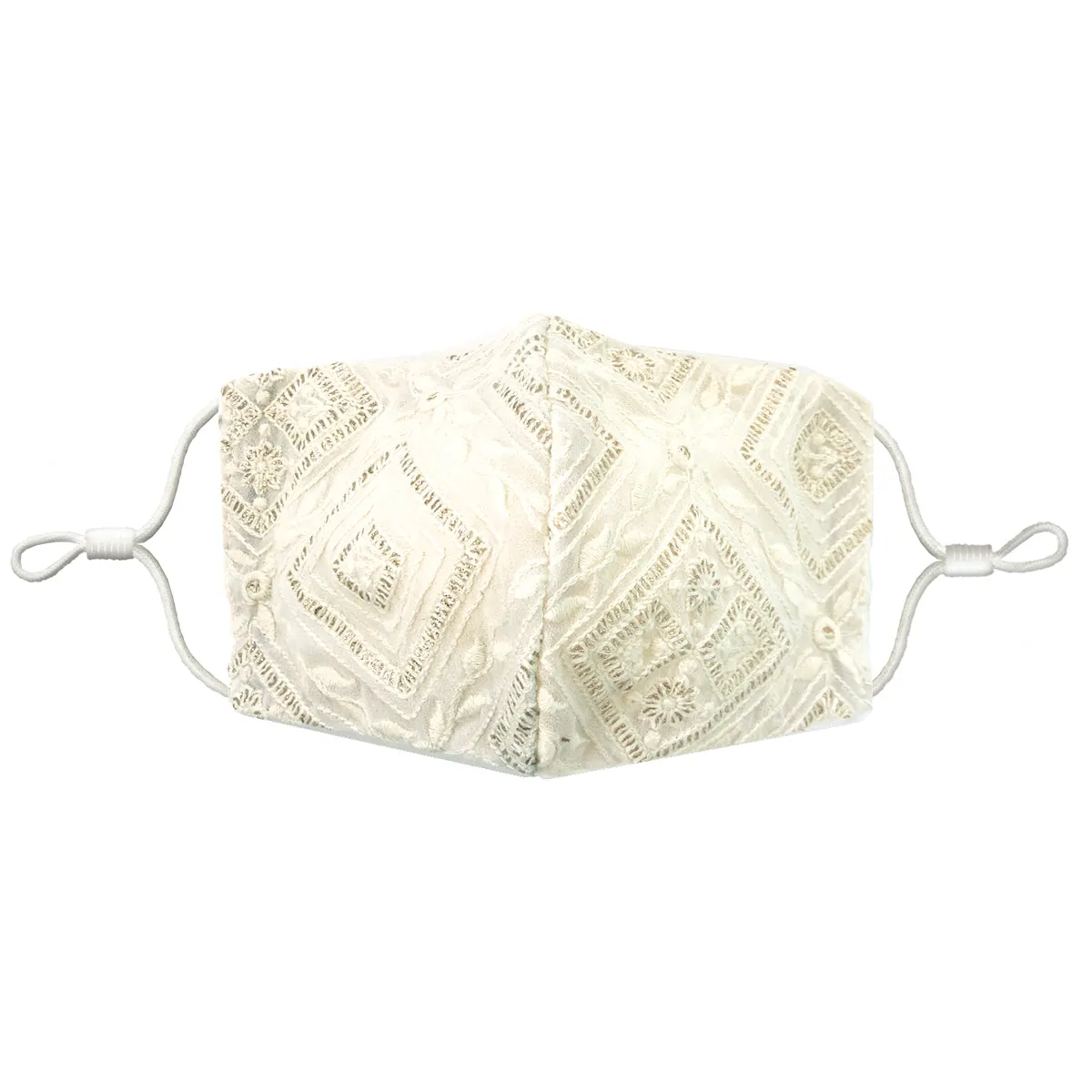 PRIYA Embroidered Off-White Face Mask