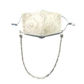 PRIYA Embroidered Off-White Face Mask
