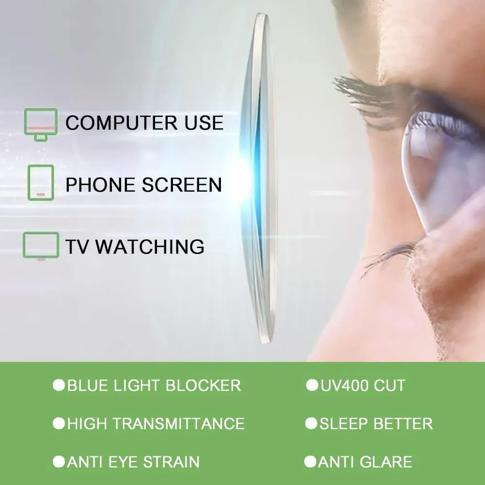 Reading Glasses for Women Fashion Square Rimless Blue Light Blocking Readers with Spring Hinge Eyeglasses