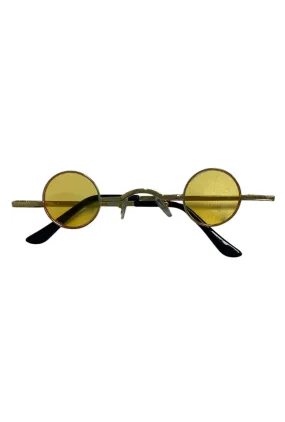 Retro Mini Circle Yellow Lens Glasses