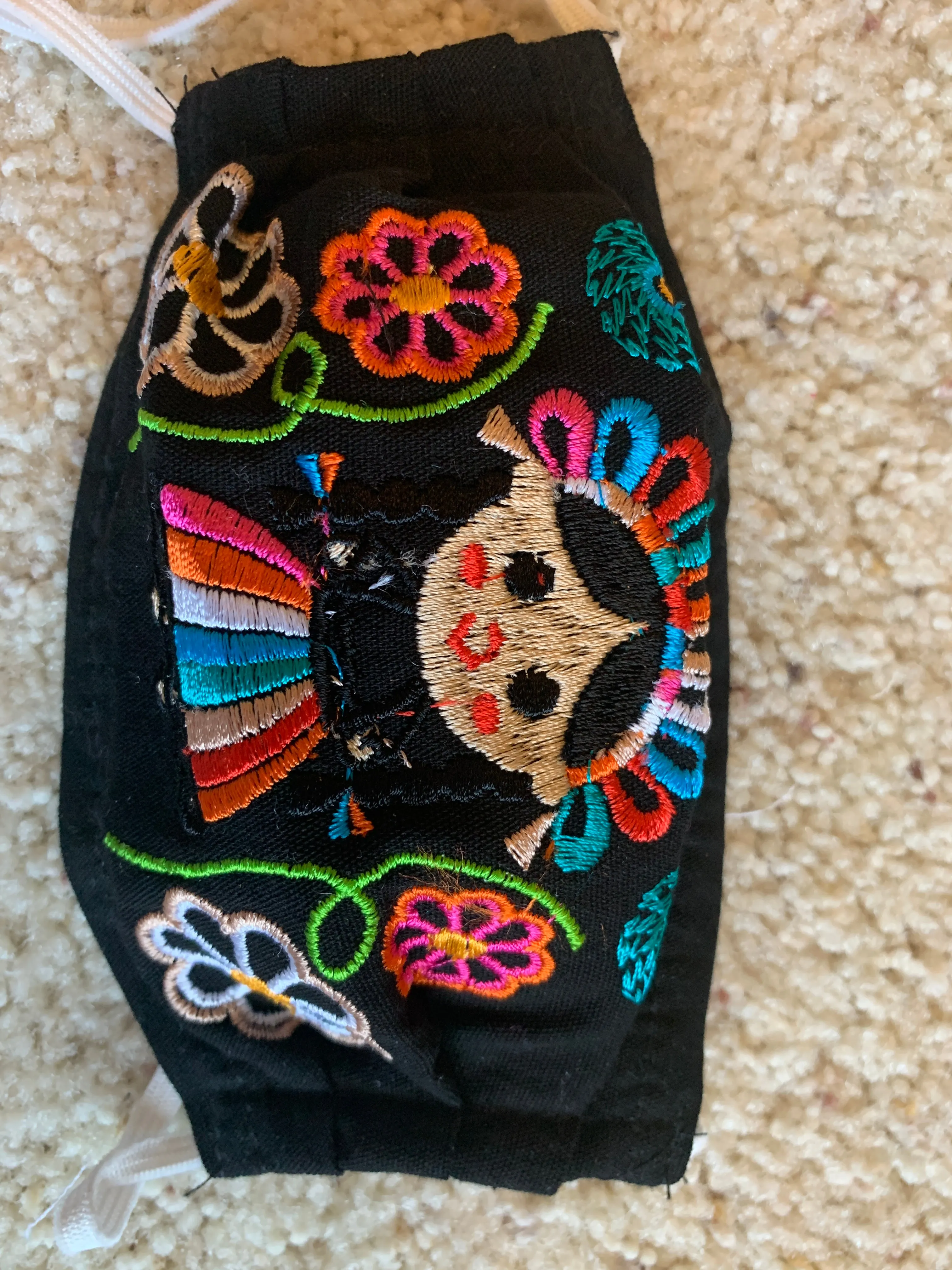 Reusable Embroidered Kid's Sized FaceMasks - "Maria" Dolls