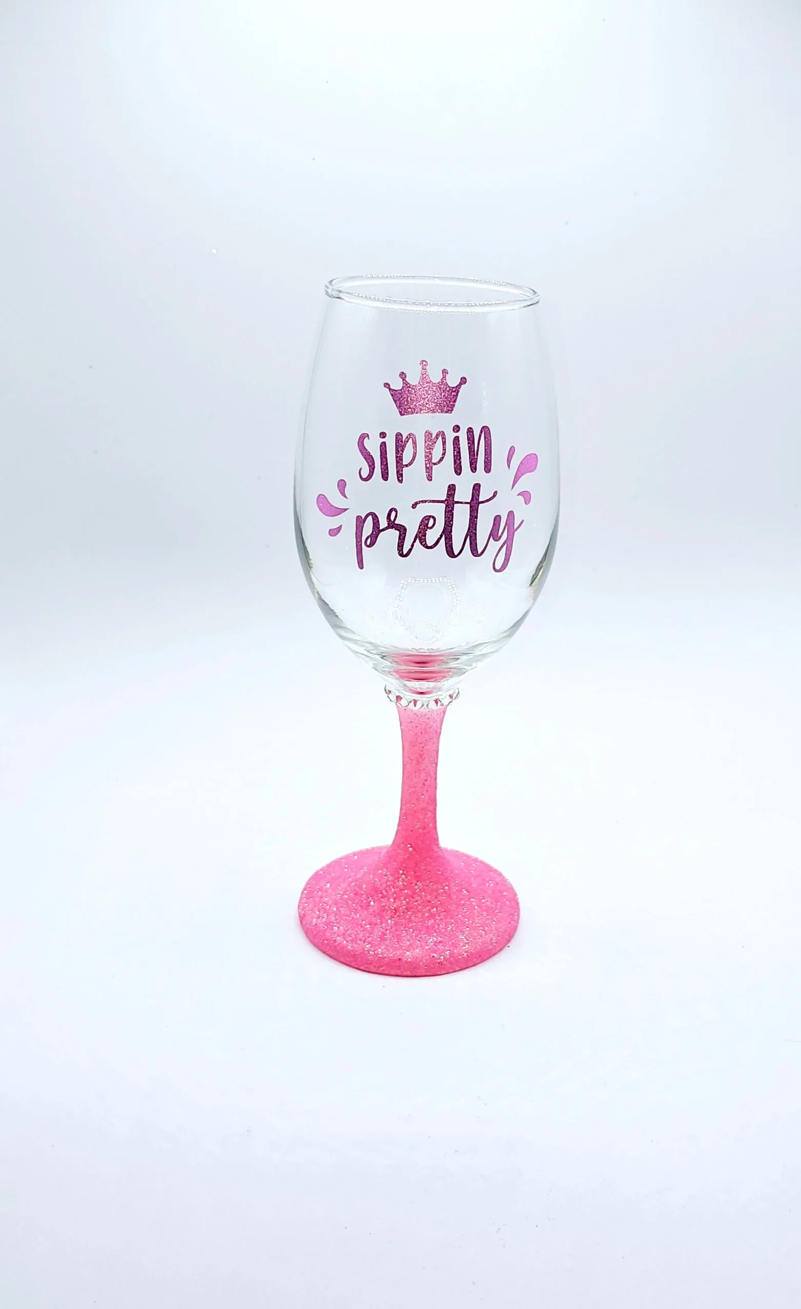 Sipping Pretty Wine wine glass with pink stem