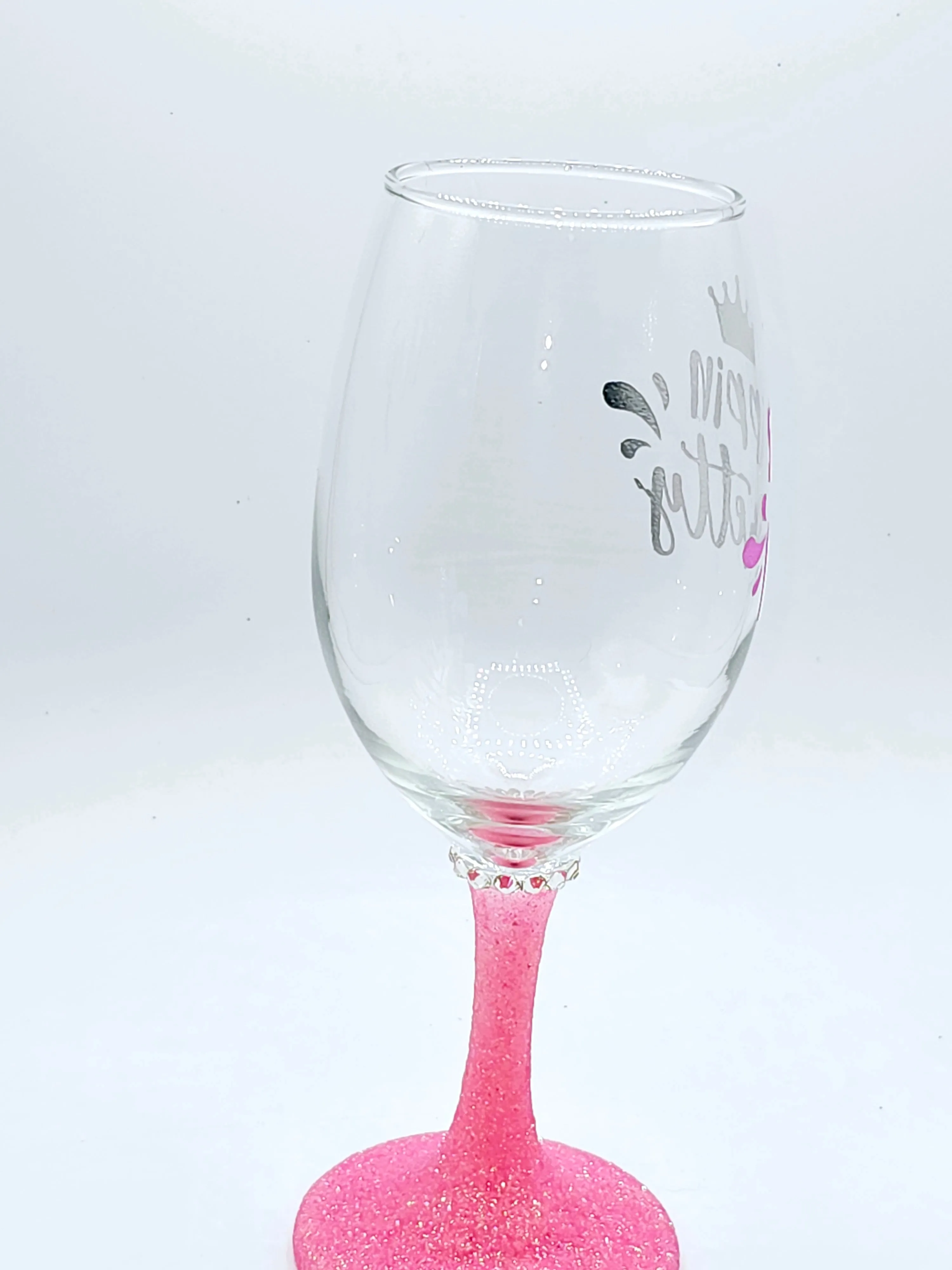 Sipping Pretty Wine wine glass with pink stem
