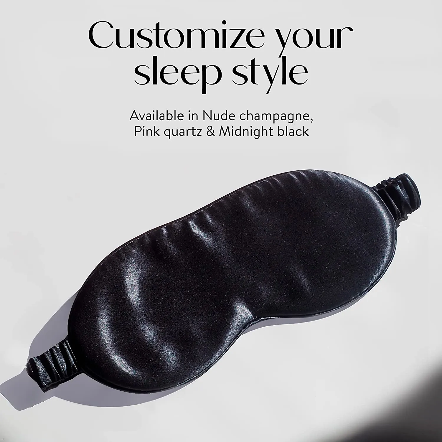 Sleep Mask Silk 100% Pure Mulberry Silk Midnight Black