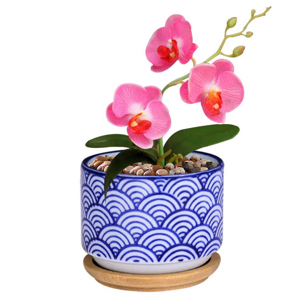 Small Glazed Ceramic Decorative Flower Pots