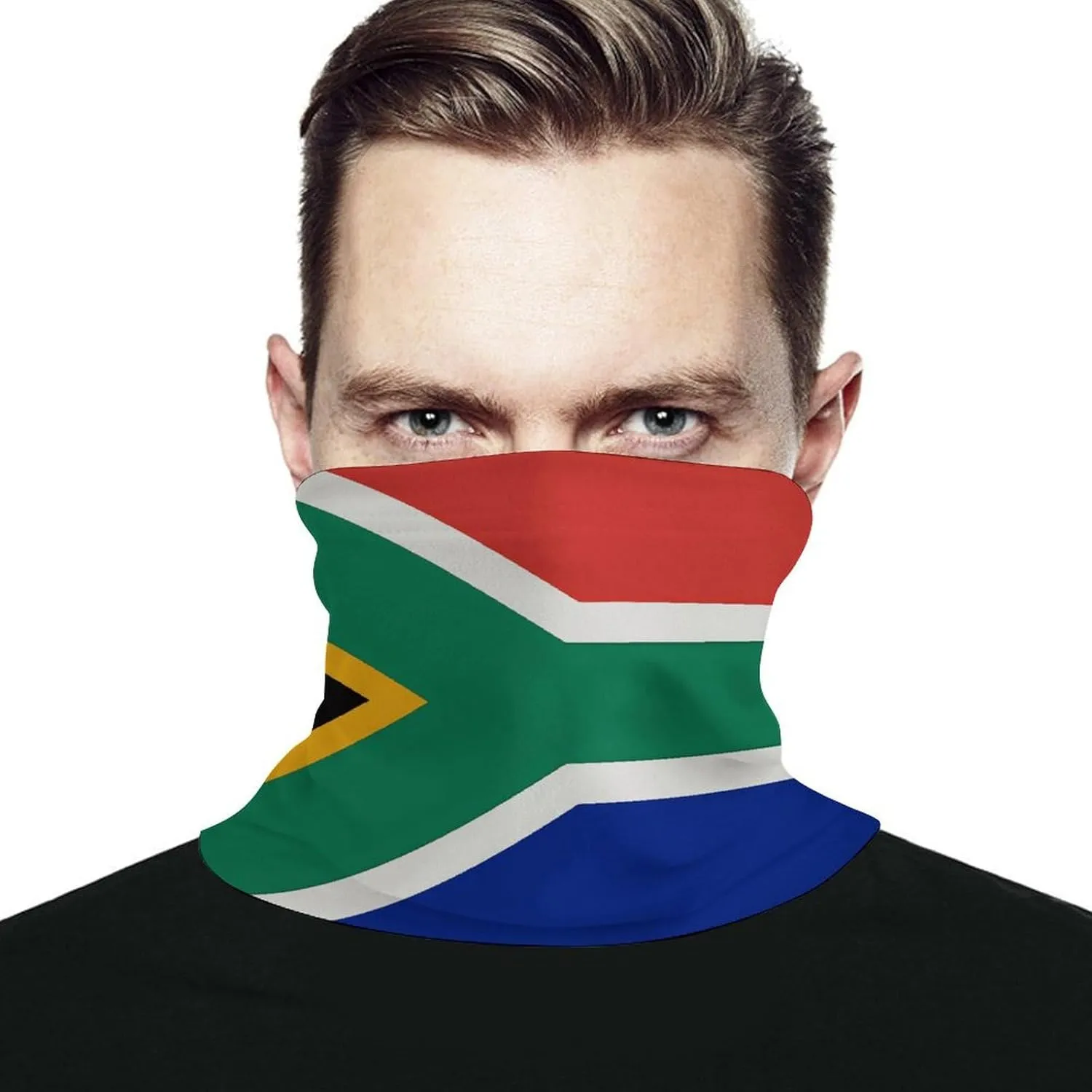 South Africa Flag Face Mask for Cold Weather Neck Gaiter Scarf Windproof Bandana for Men Women Elastic Balaclava Headbands for Motorcycle Cycling Riding Skiing Party