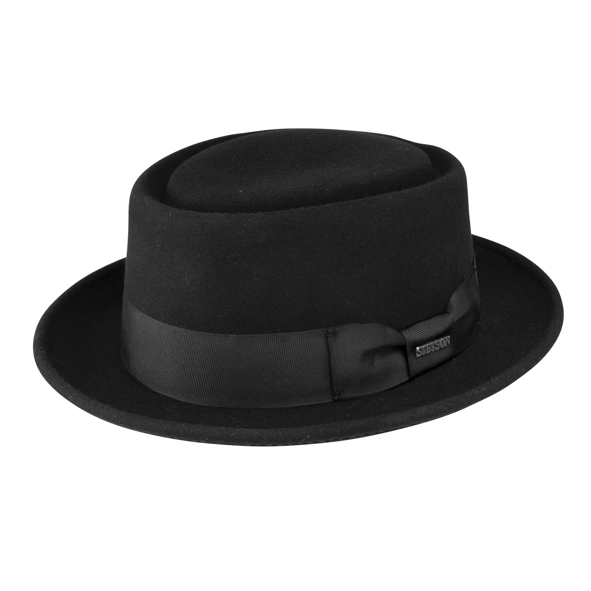 Stetson Cranston Wool Felt Pork Pie Hat Black