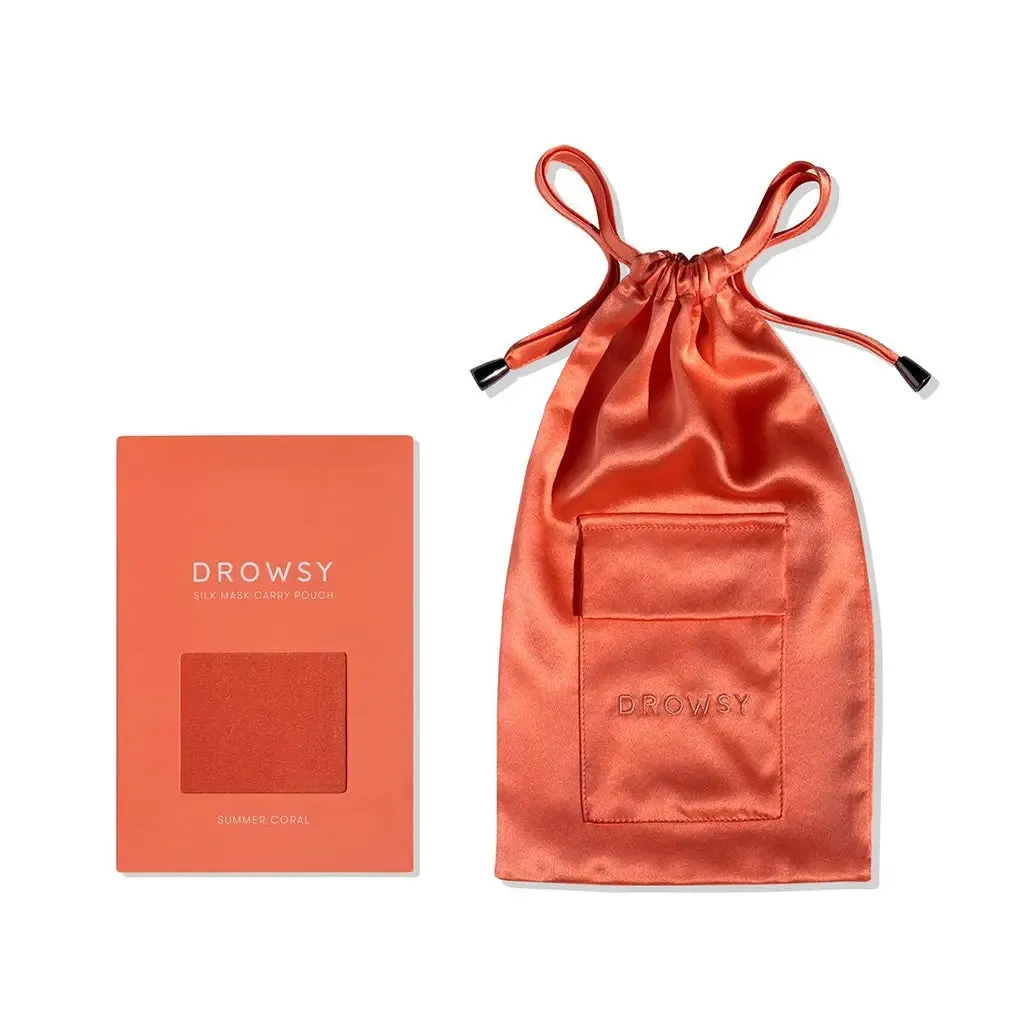 Summer Coral Silk Carry Pouch