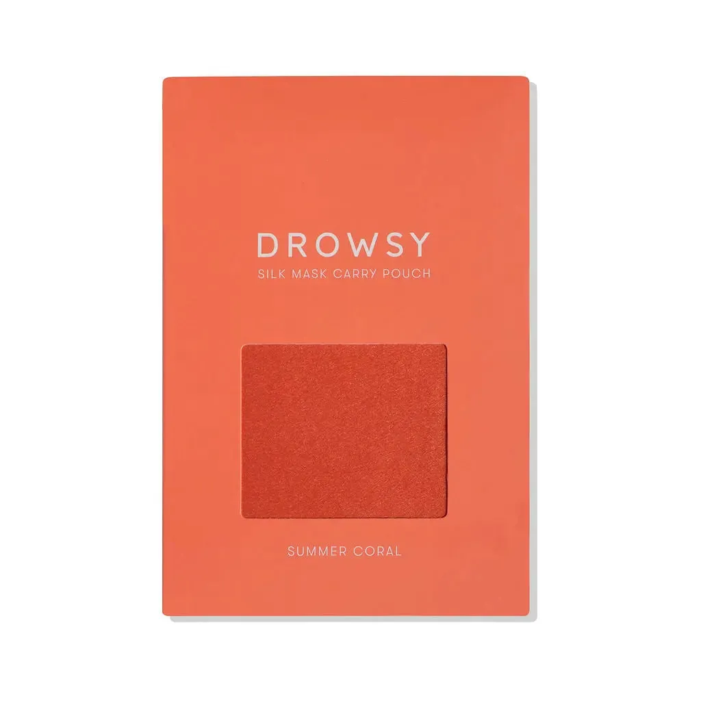Summer Coral Silk Carry Pouch