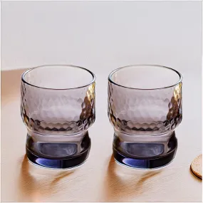 The Better Home Zest Juice Glasses Set of 2 (300ml Each) | Water Glasses | Cold Drink Glass | Lead Free Drinking Glasses | Kitchen Gift Items | Kaanch Ke Glass | Housewarming Gifts (Ash-Grey)