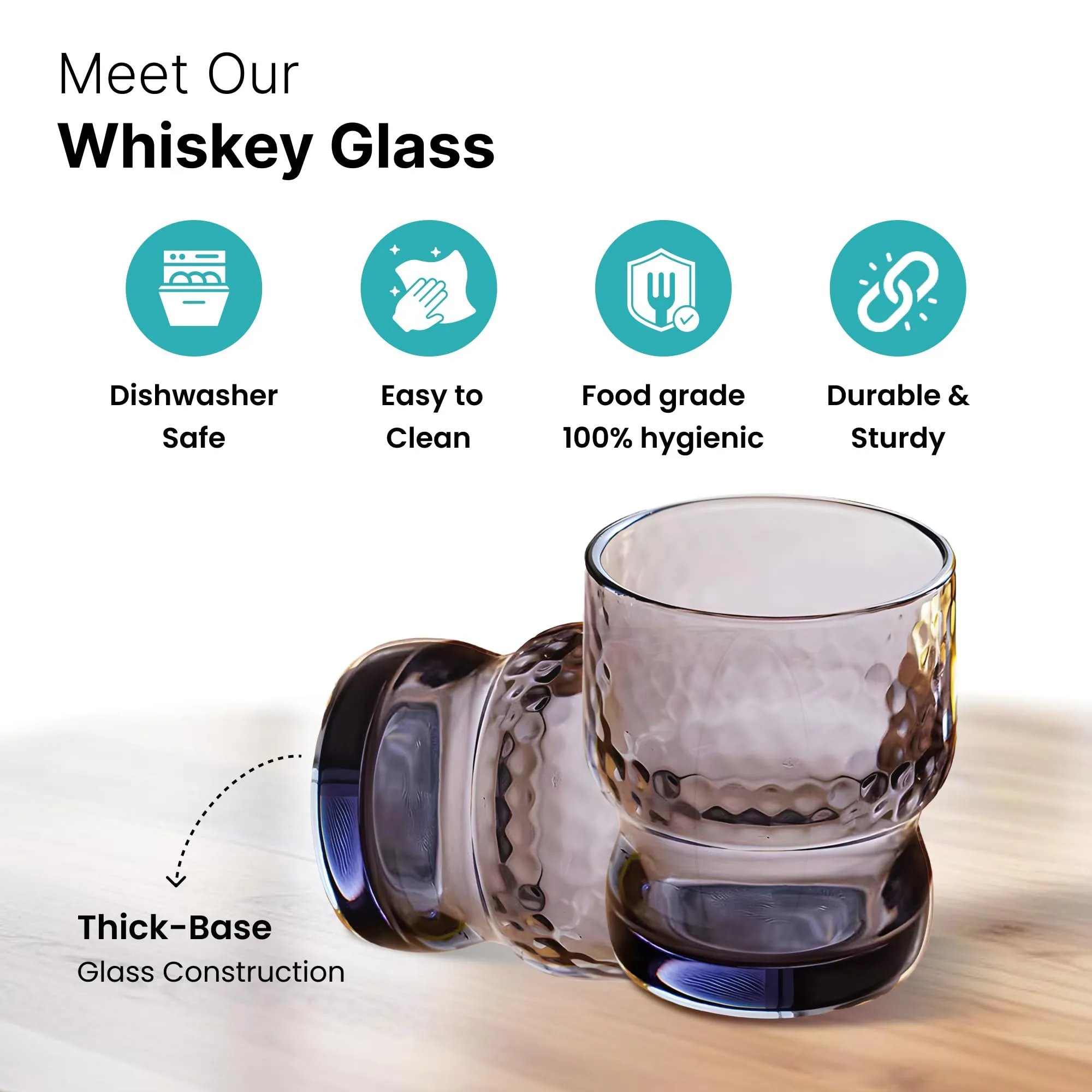The Better Home Zest Juice Glasses Set of 2 (300ml Each) | Water Glasses | Cold Drink Glass | Lead Free Drinking Glasses | Kitchen Gift Items | Kaanch Ke Glass | Housewarming Gifts (Ash-Grey)