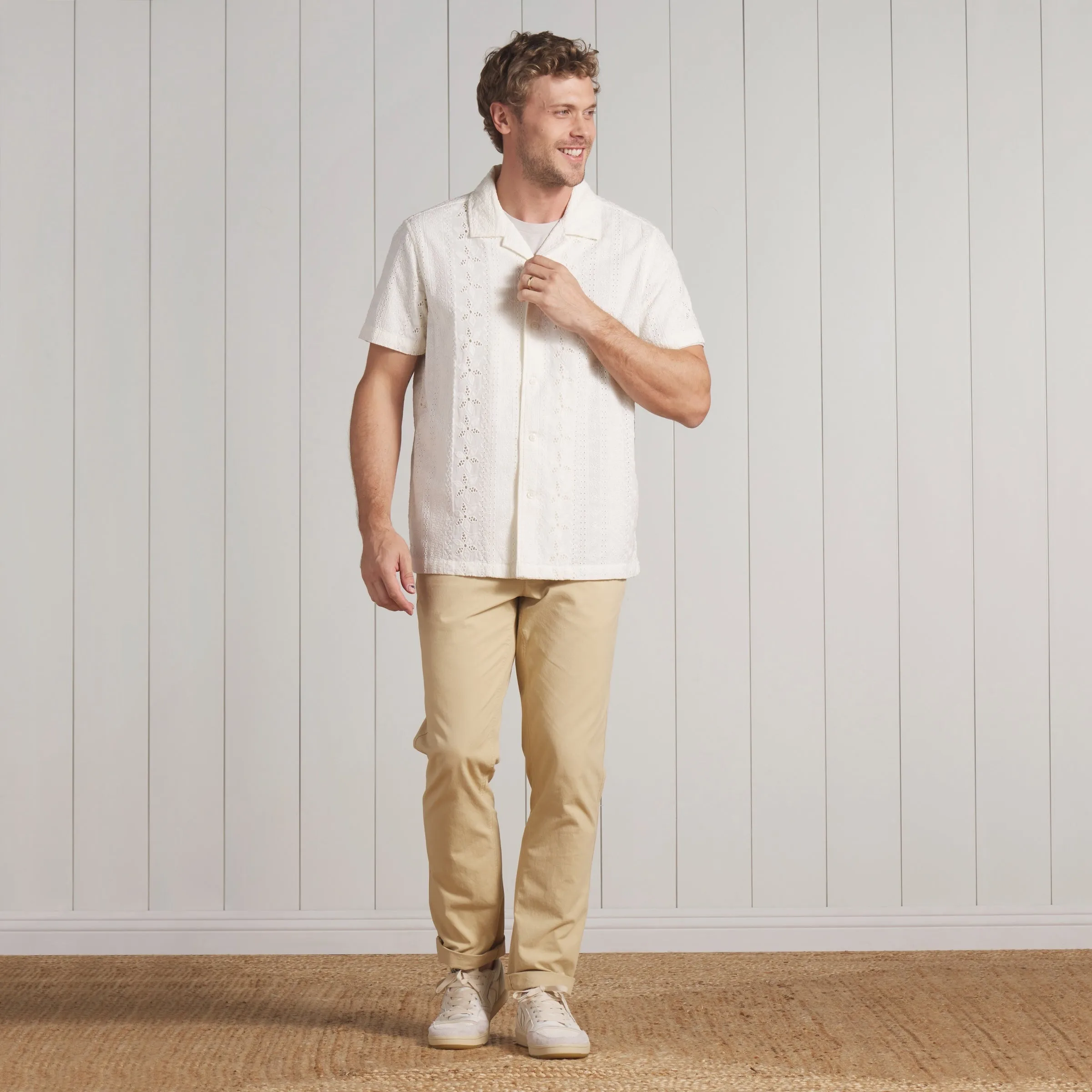 The Resort Embroidered Shirt - Ecru