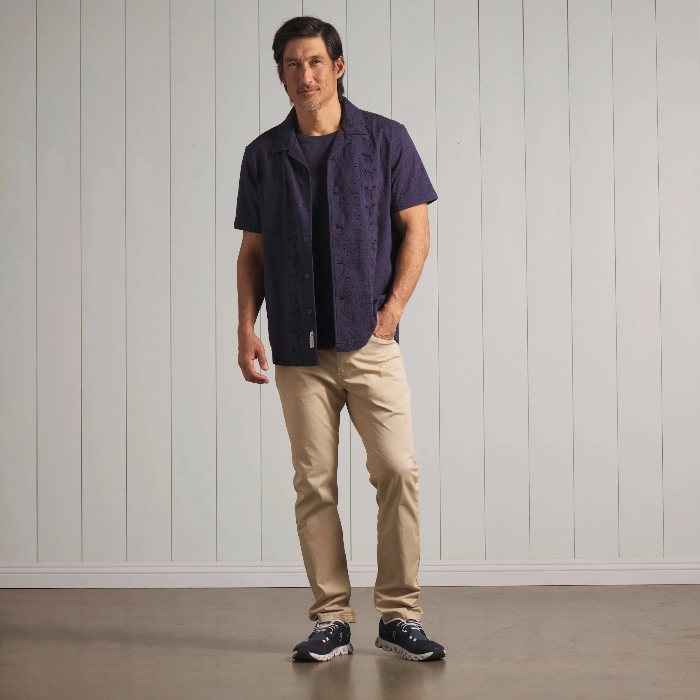 The Resort Embroidered Shirt - Graphite