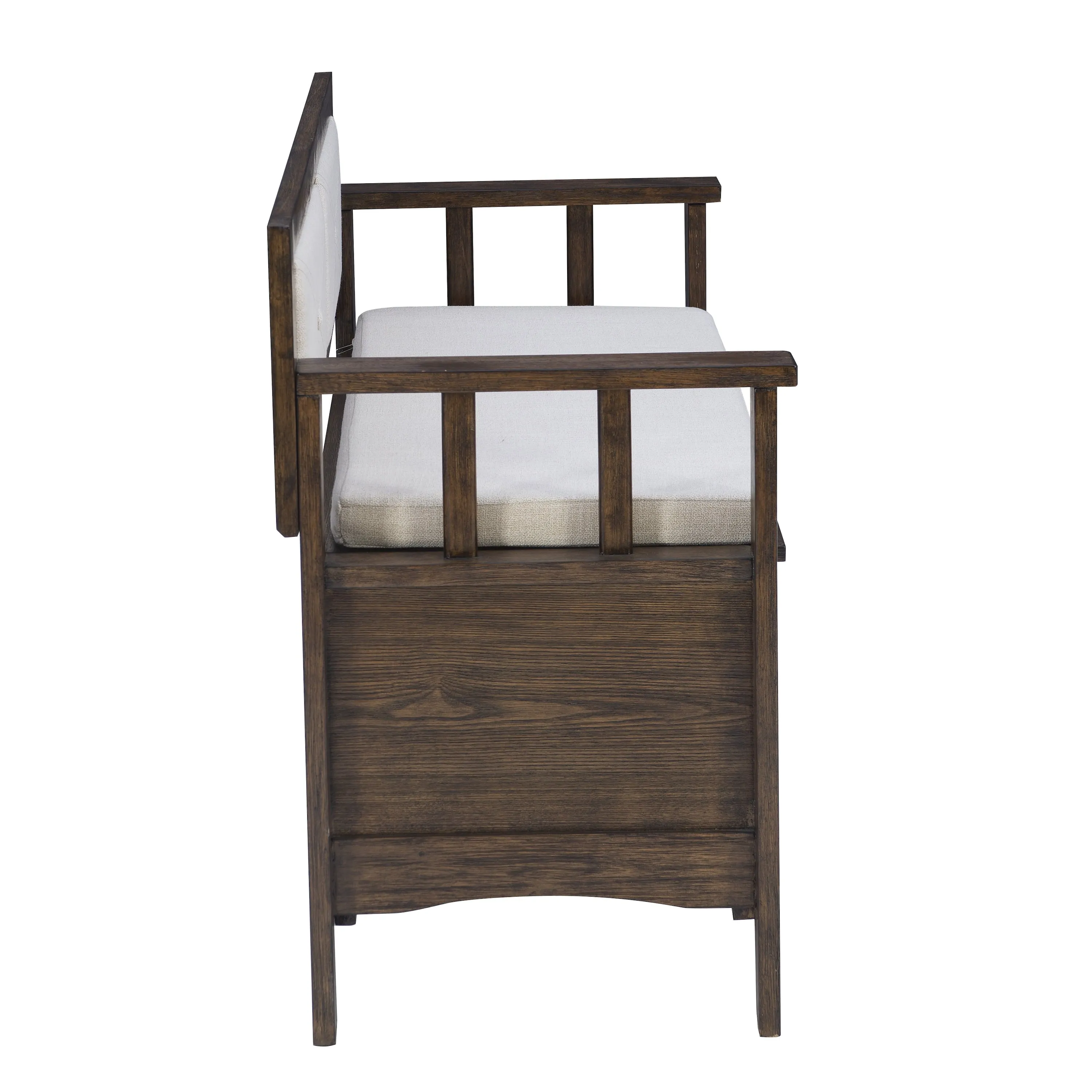 timeless Ogdon 44.5â Wide Upholstered Bench, Rustic Umber/Beige
