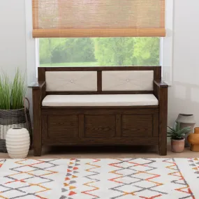 timeless Ogdon 44.5â Wide Upholstered Bench, Rustic Umber/Beige
