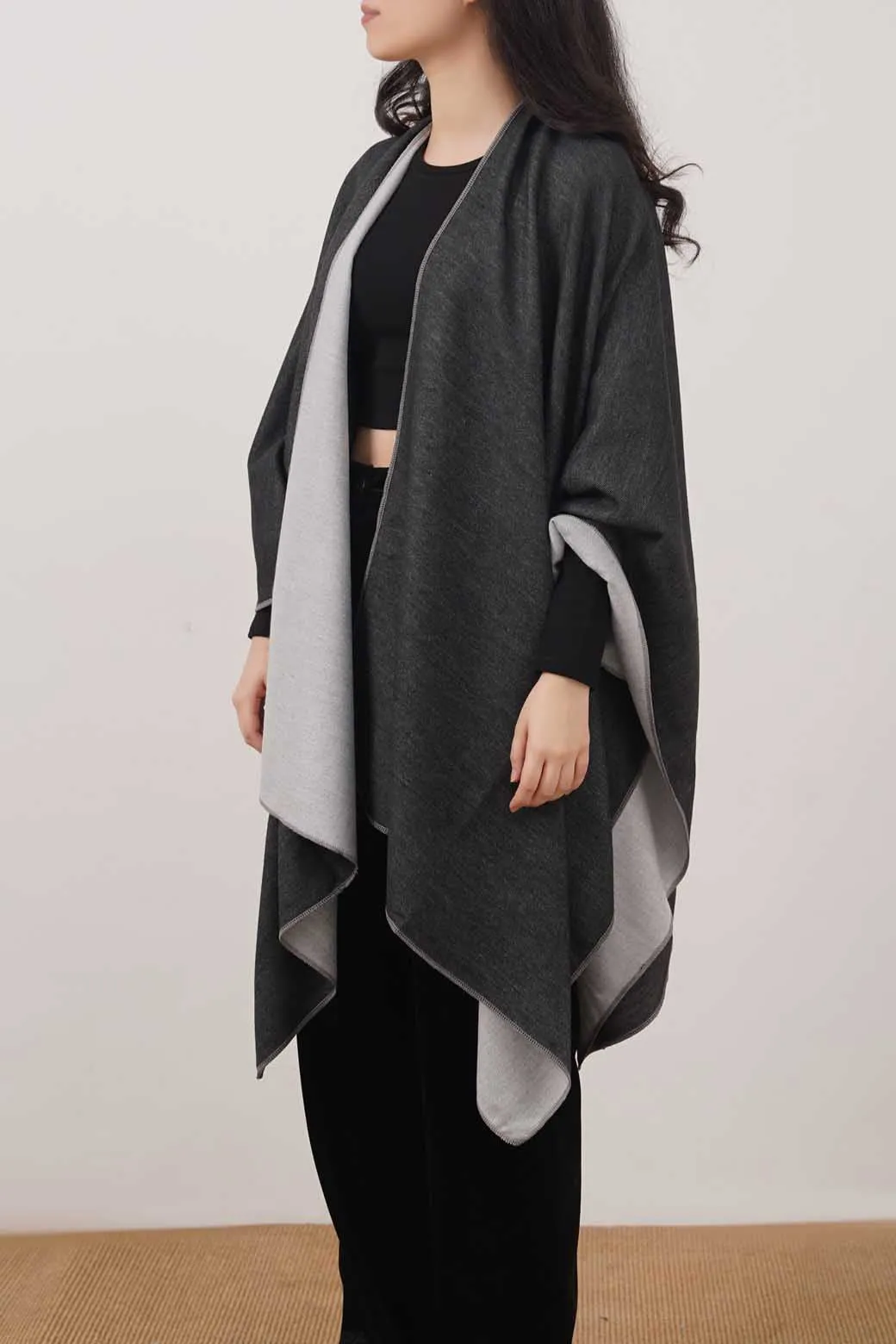 TWO TONE CAPE SHAWL