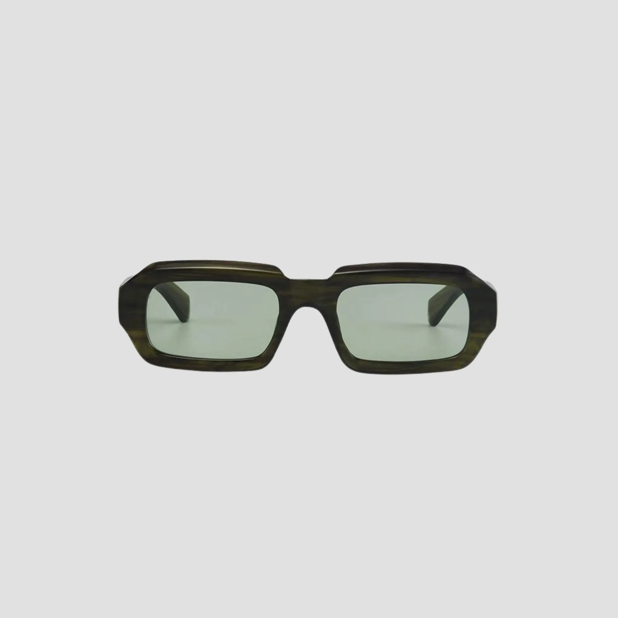 Vintage Olive Tint Rectangle Sunglasses - Unisex