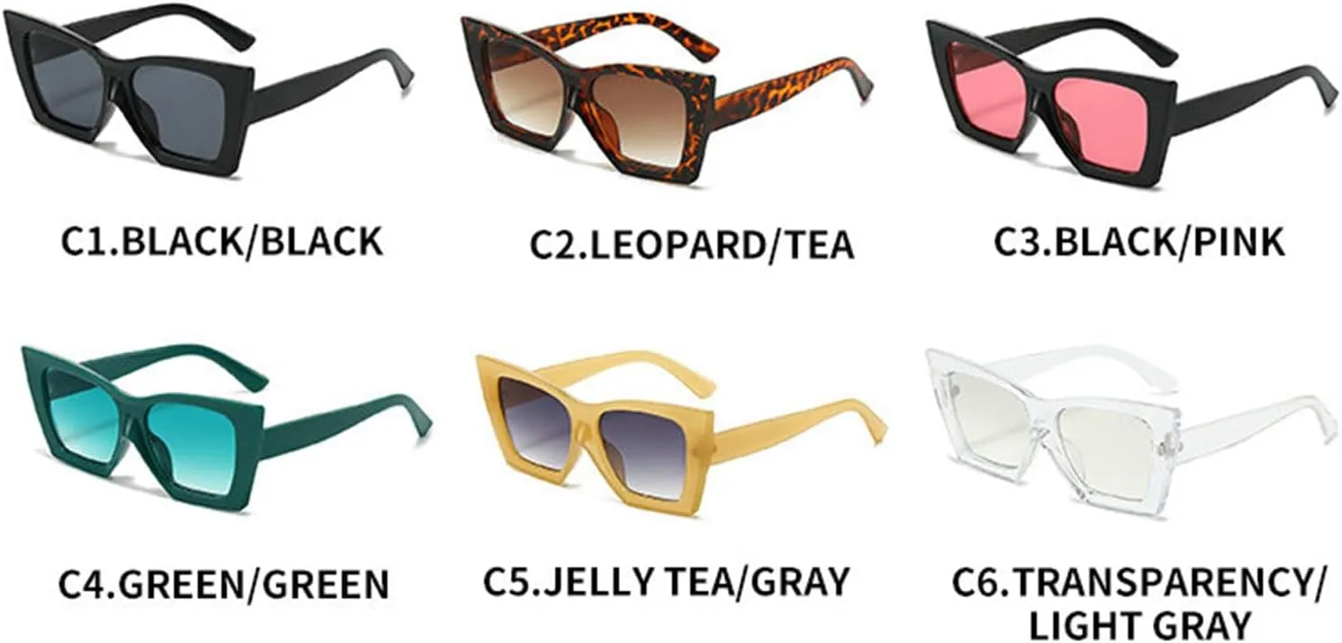willochra Vintage cat eye Sunglasses Women Men Fashion Square Big Frame Sun Glasses Female Designer Retro Shades